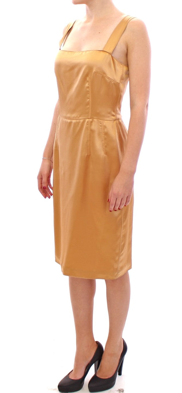 Dolce & Gabbana Bronze silk sheath dress