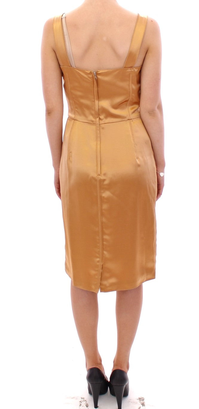 Dolce & Gabbana Bronze silk sheath dress