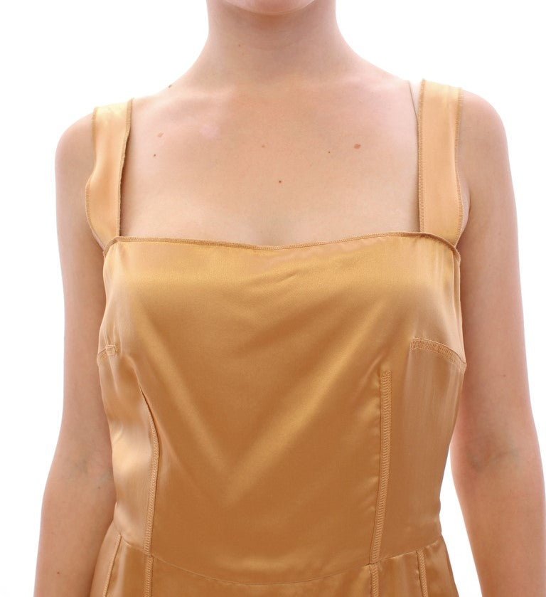 Dolce & Gabbana Bronze silk sheath dress