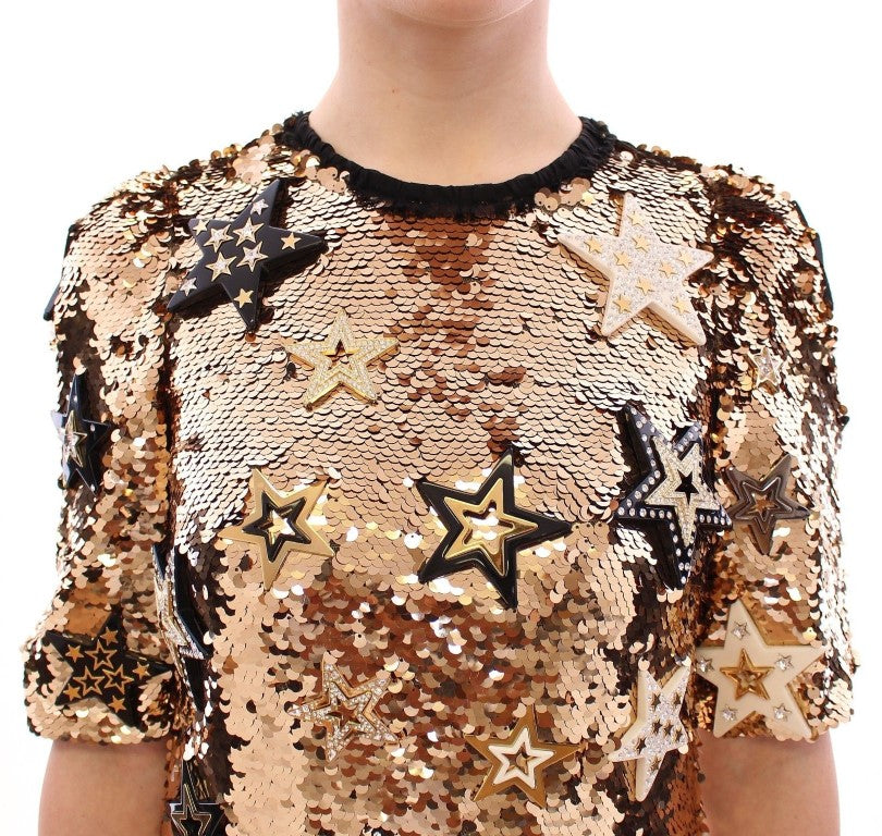 Dolce & Gabbana Masterpiece gold sequined crystal swarovski dress