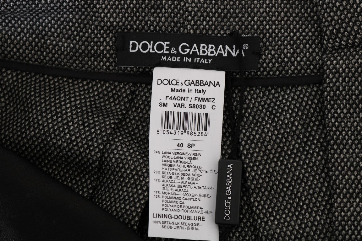 Dolce & Gabbana Gray Wool High Waist Mini Shorts