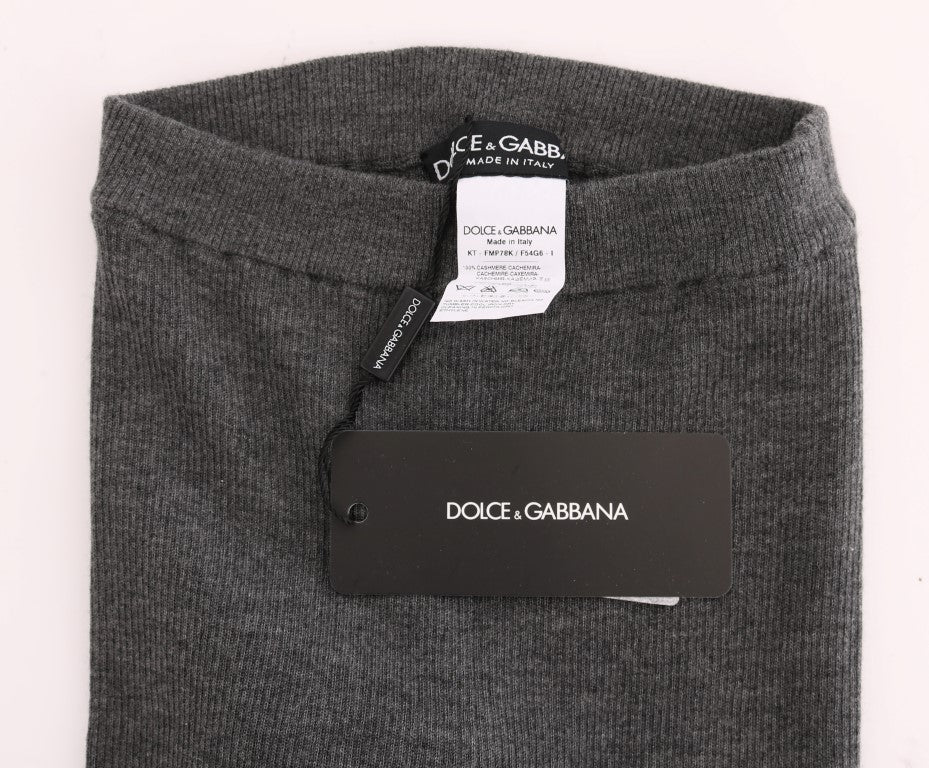 Dolce & Gabbana Gray Cashmere Stretch Tights