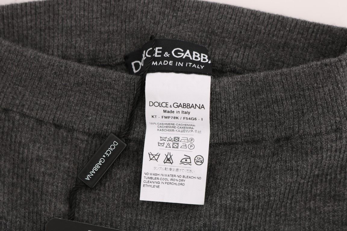 Dolce & Gabbana Gray Cashmere Stretch Tights