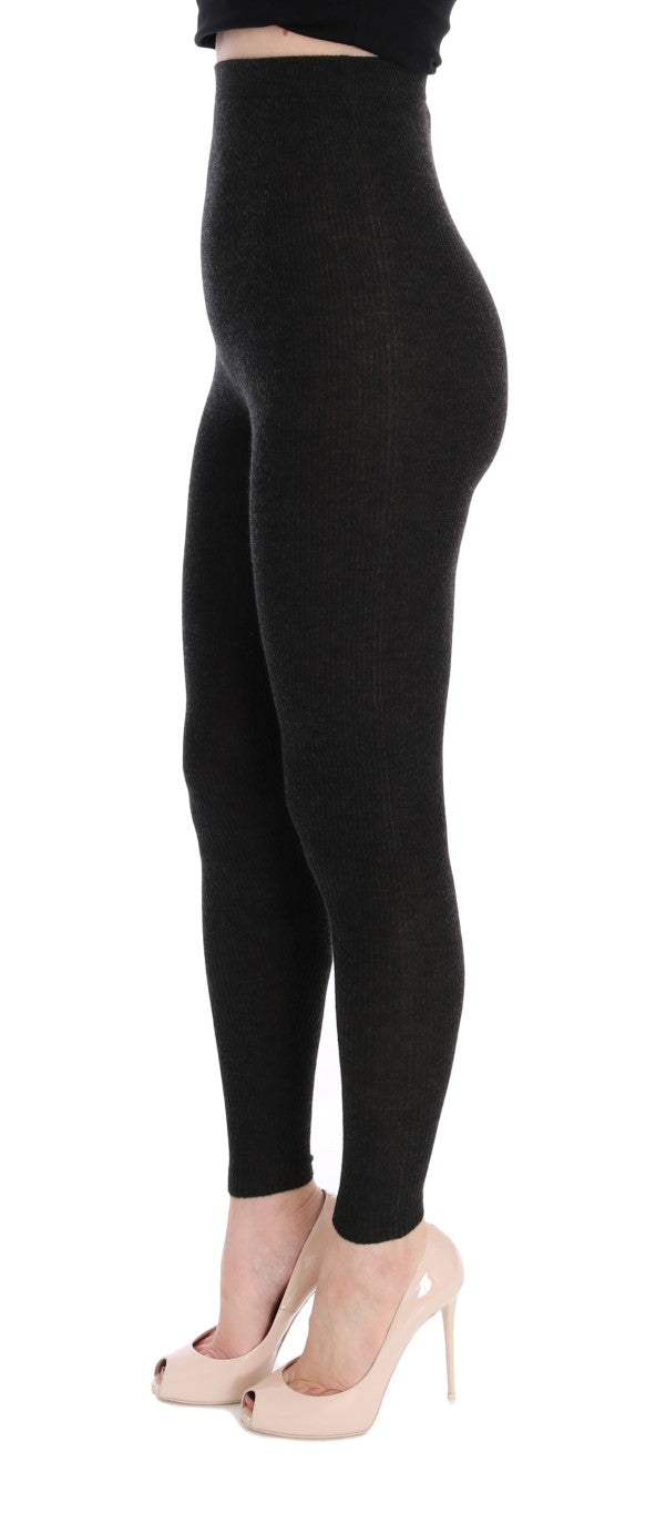 Dolce & Gabbana Gray Cashmere Stretch Tights