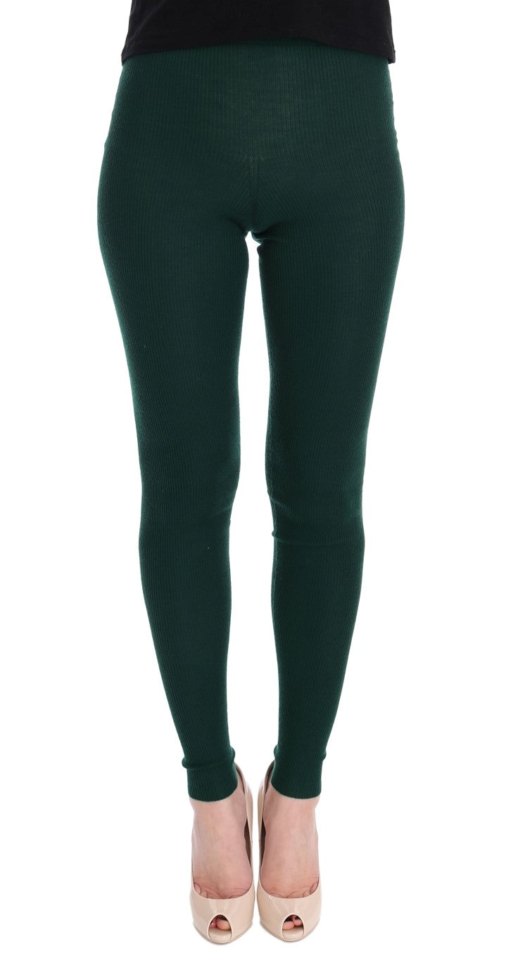 Dolce & Gabbana Green Cashmere Stretch Tights