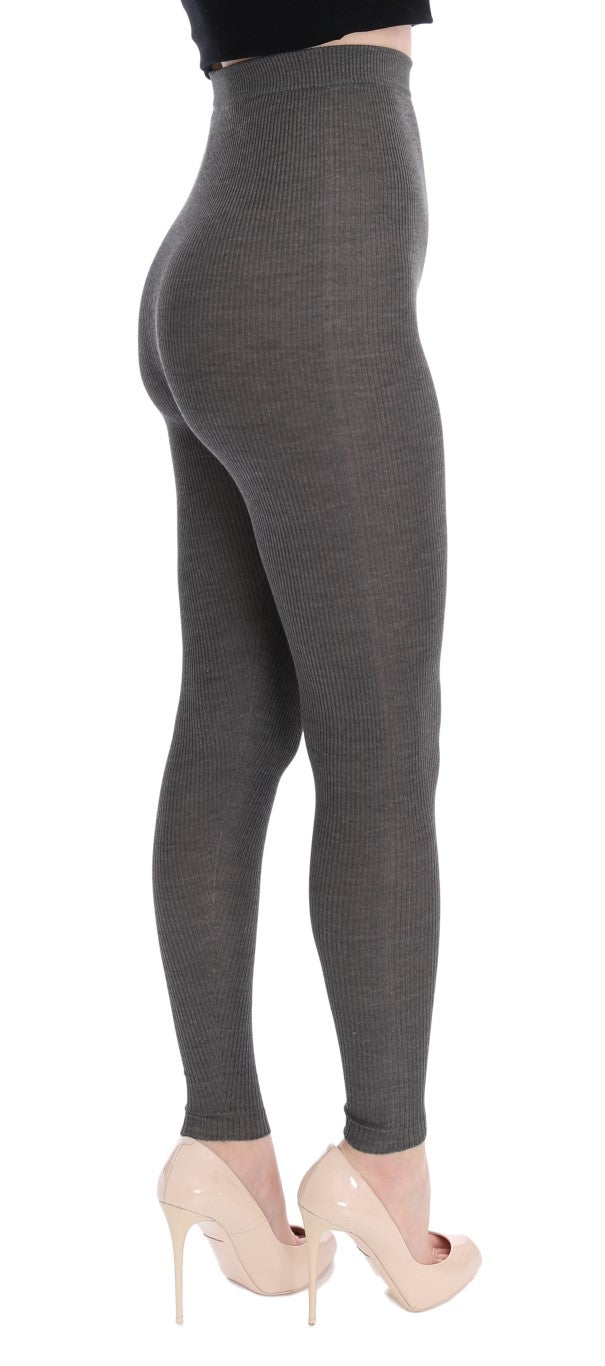 Dolce & Gabbana Gray Cashmere Stretch Tights