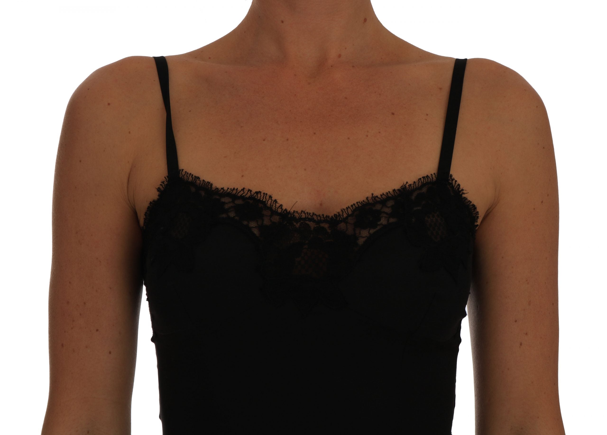 Dolce & Gabbana Black Silk Lace Dress Lingerie Chemise