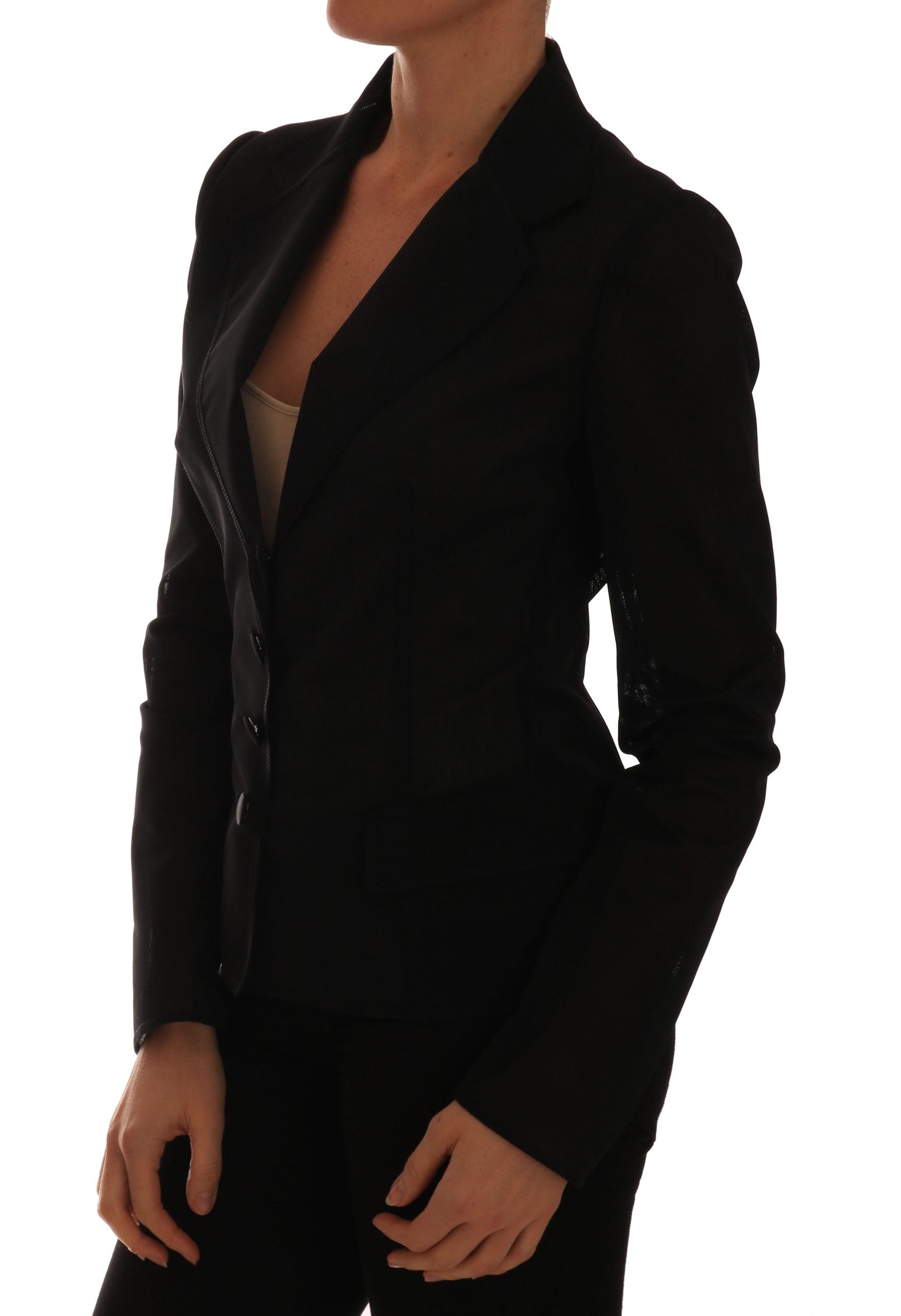 Dolce & Gabbana Black Nylon Net Blazer Jacket