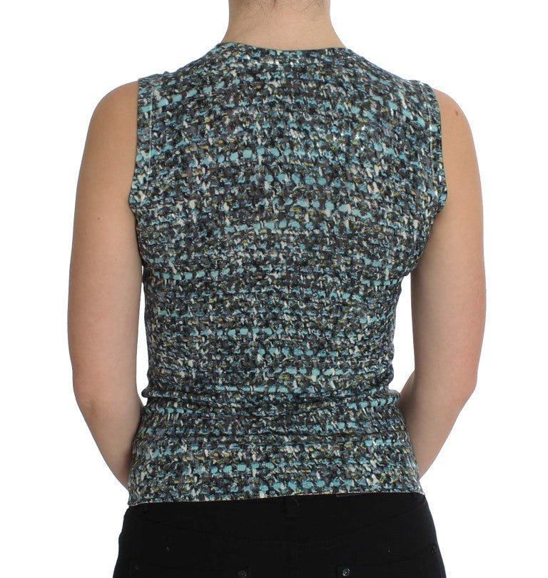 Dolce & Gabbana Blue Wool Sweater Sleeveless Pullover