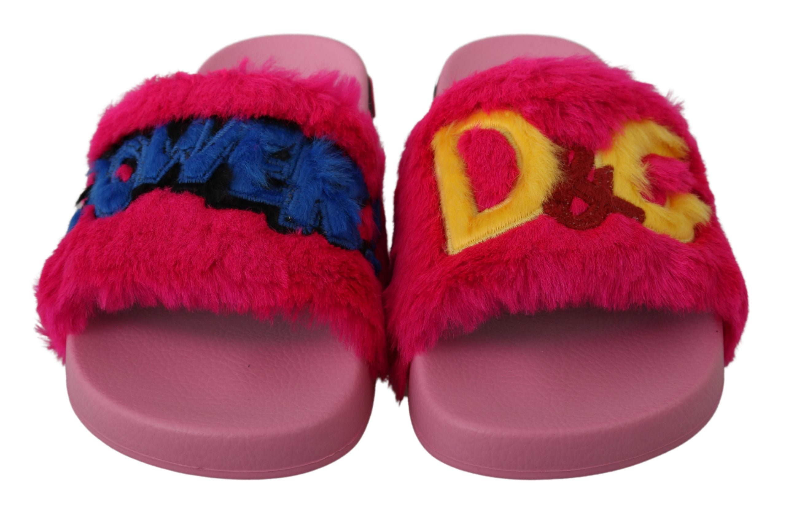 Dolce & Gabbana Pink Beachwear Slides Sandals Shoes