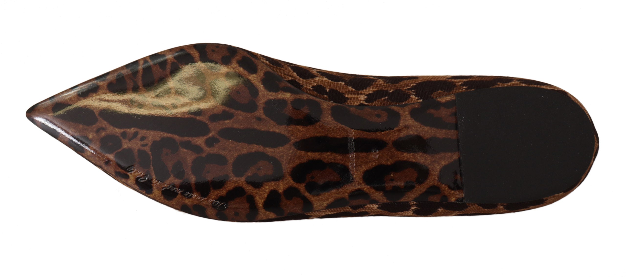 Dolce & Gabbana Brown Leopard Ballerina Flat Loafers Shoes