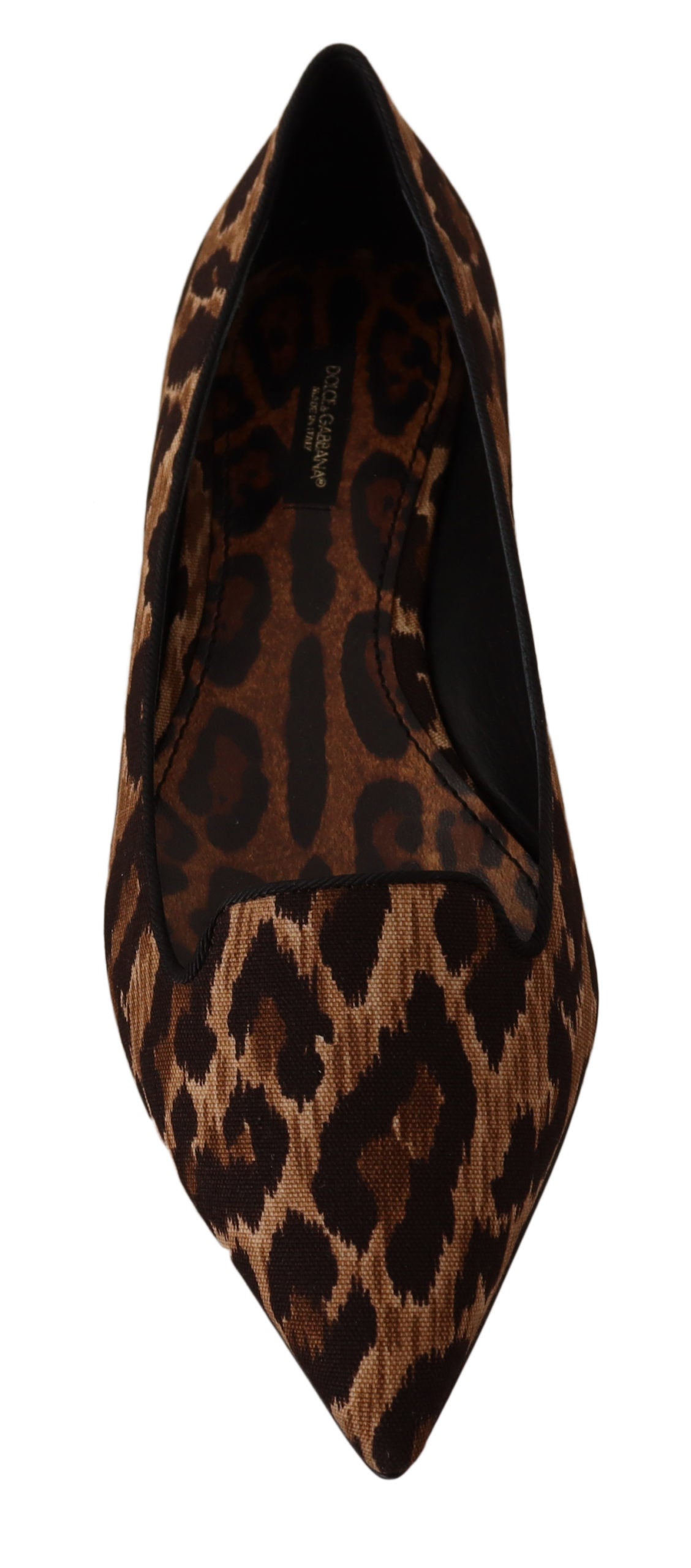 Dolce & Gabbana Brown Leopard Ballerina Flat Loafers Shoes