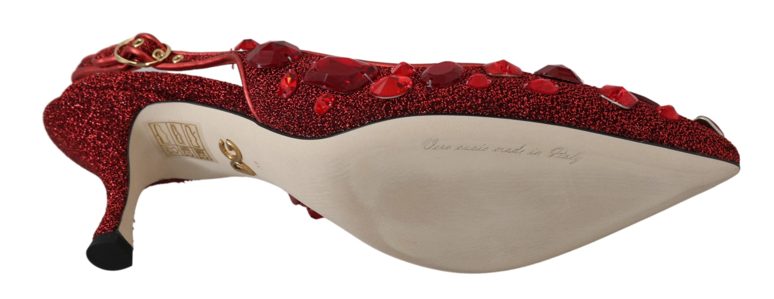 Dolce & Gabbana Red Crystal CHRISTMAS Slingbacks Shoes