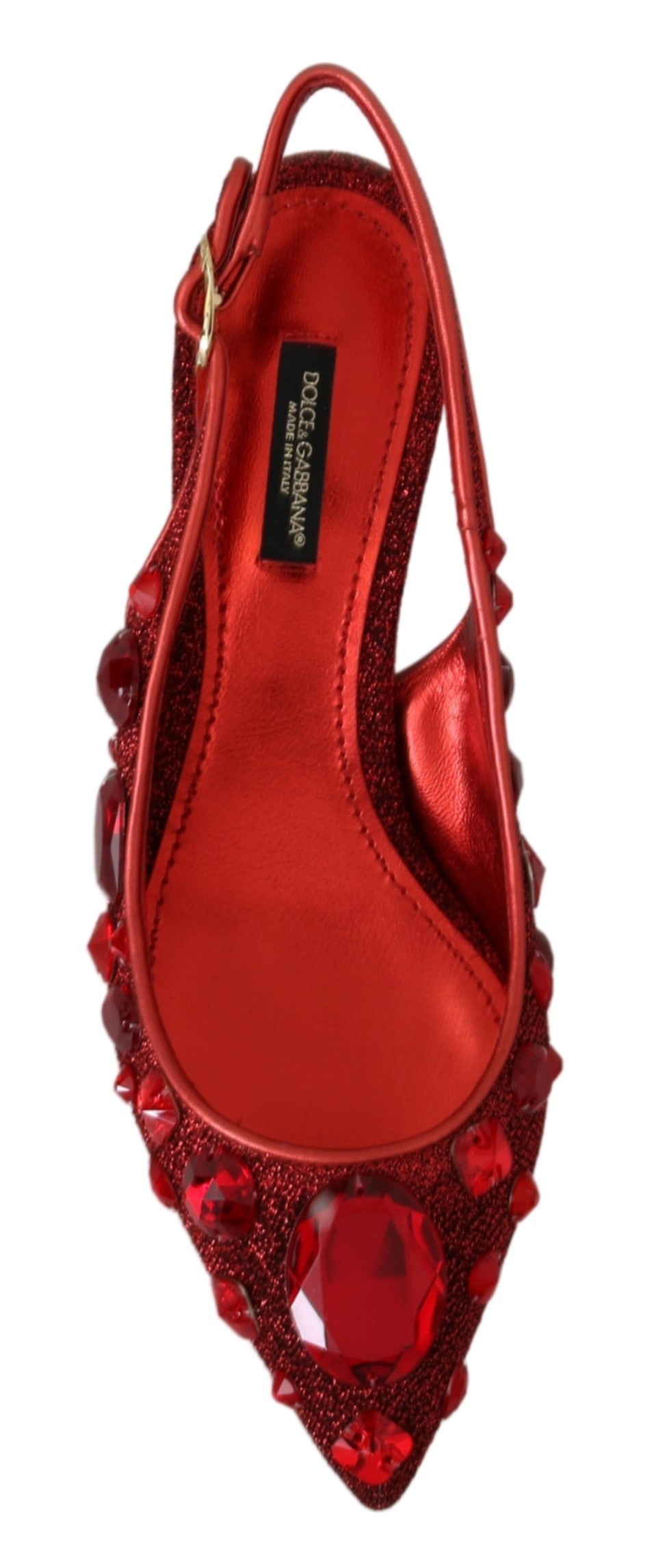 Dolce & Gabbana Red Crystal CHRISTMAS Slingbacks Shoes