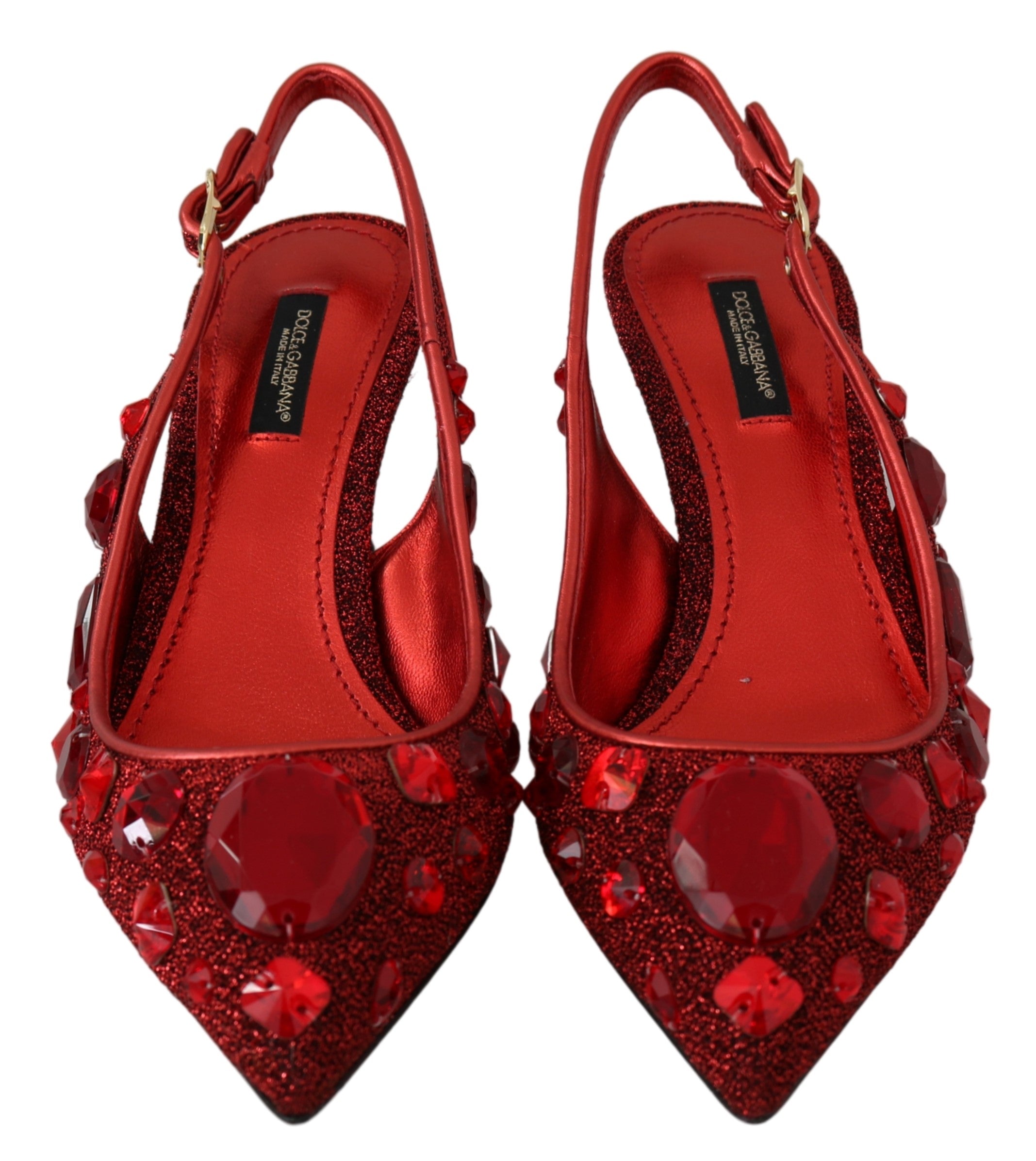 Dolce & Gabbana Red Crystal CHRISTMAS Slingbacks Shoes