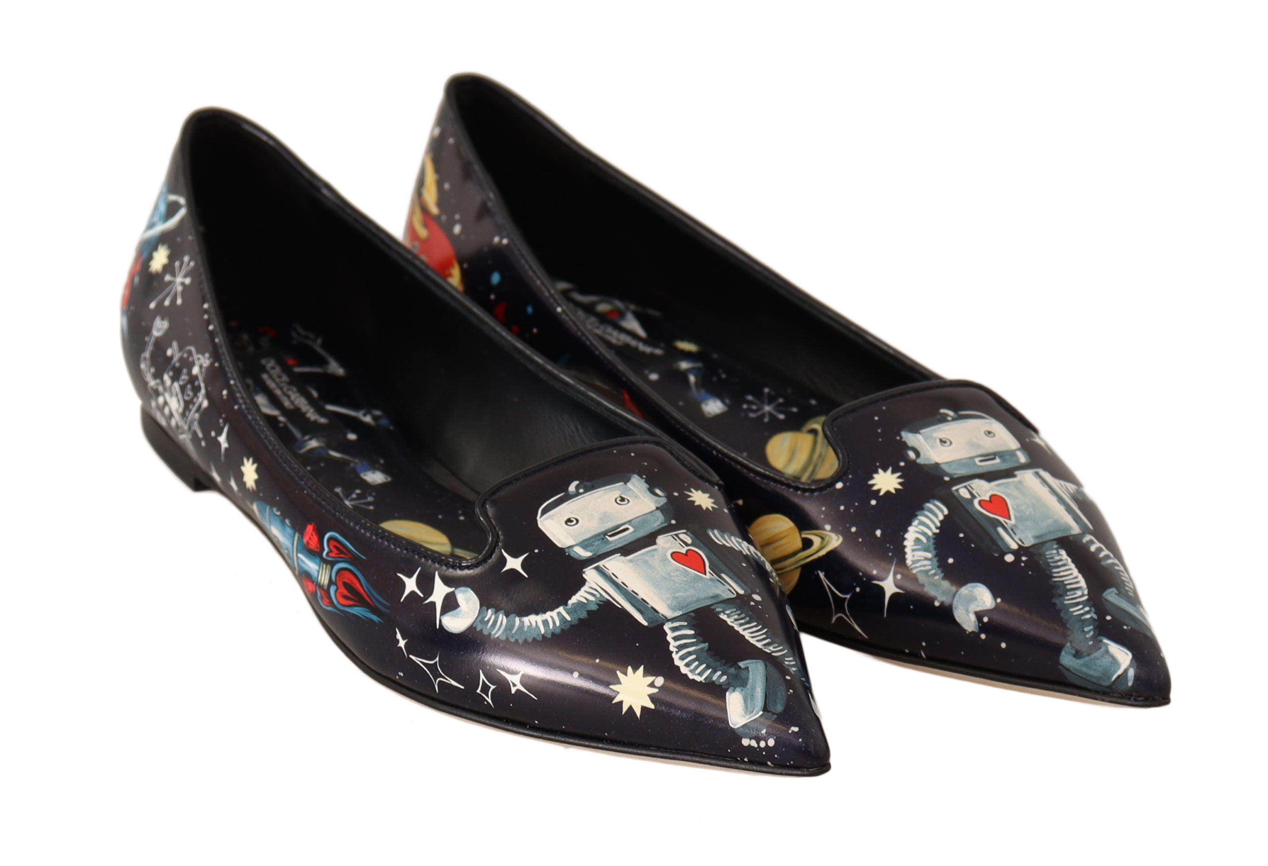 Dolce & Gabbana Black Outer Space Ballerina Loafers