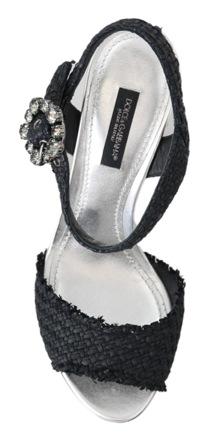 Dolce & Gabbana Black Crystals LED LIGHTS Sandals Shoes