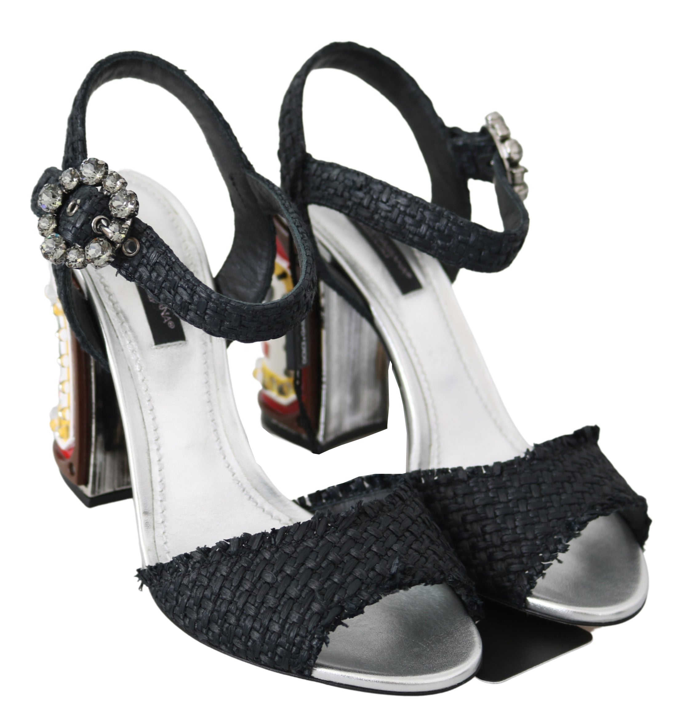 Dolce & Gabbana Black Crystals LED LIGHTS Sandals Shoes