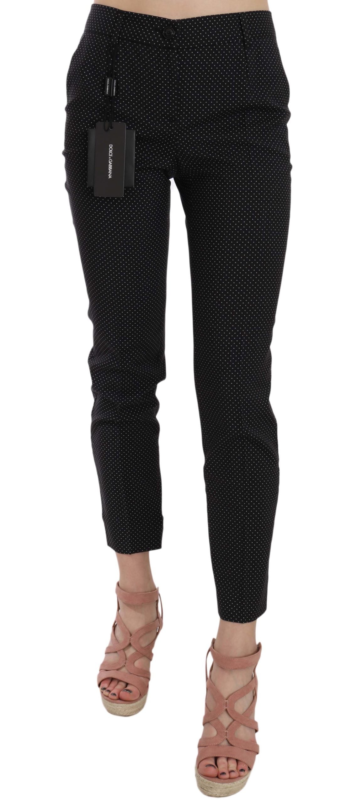 Dolce & Gabbana Polka Dot Slim Capri Trousers Tapered Pants