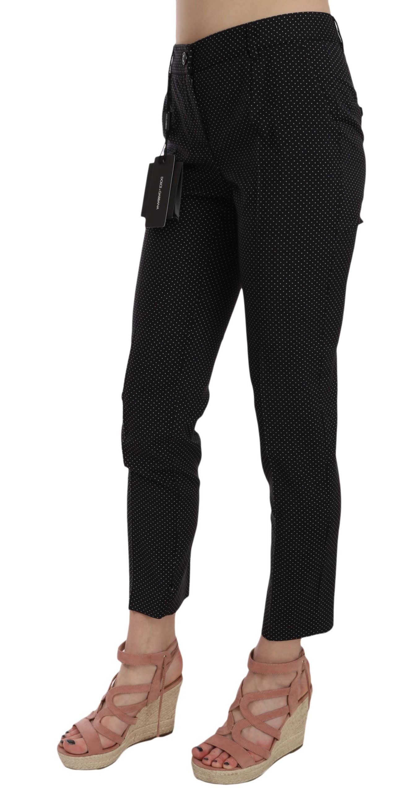 Dolce & Gabbana Polka Dot Slim Capri Trousers Tapered Pants