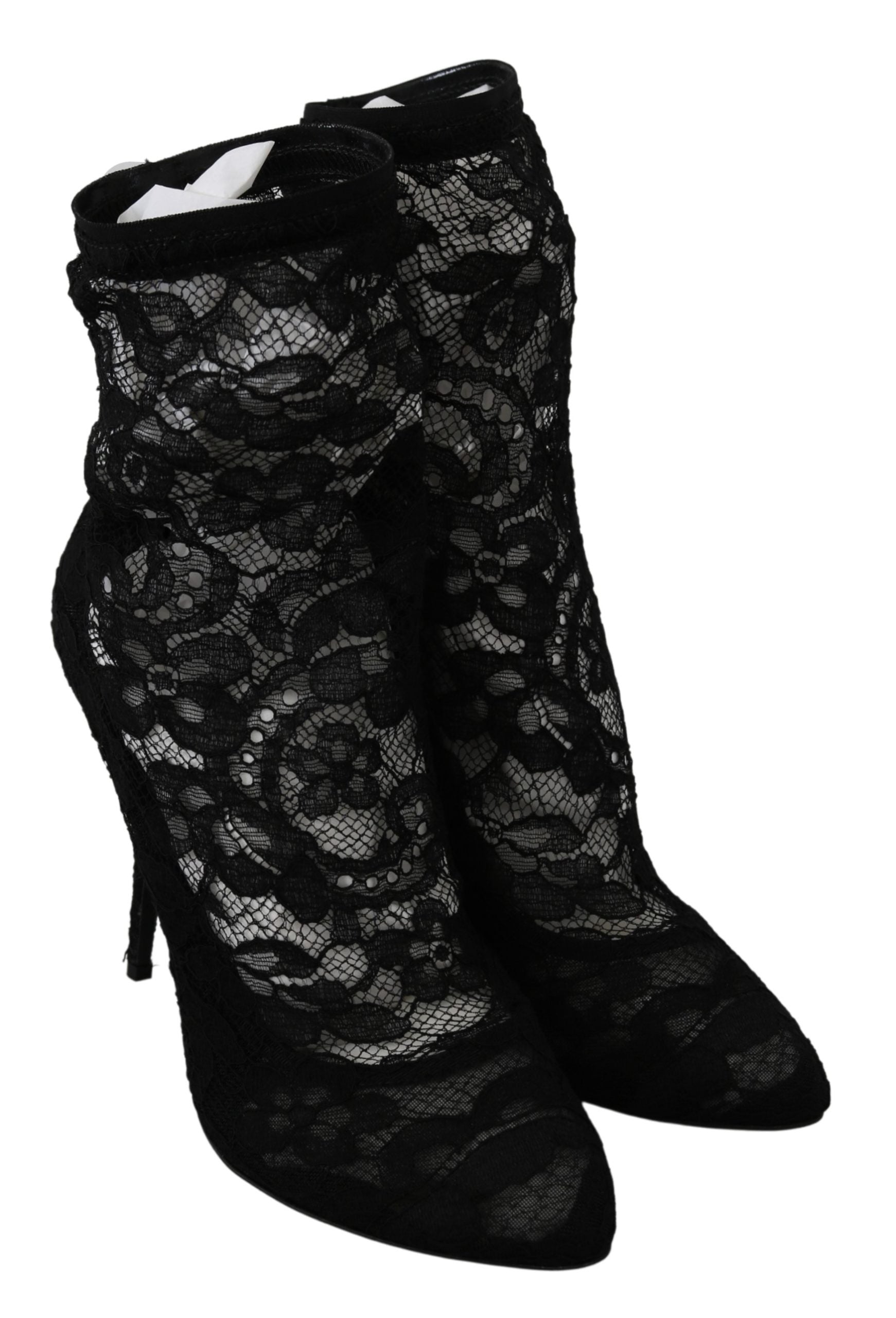 Dolce & Gabbana Black Lace Taormina High Pumps Shoes