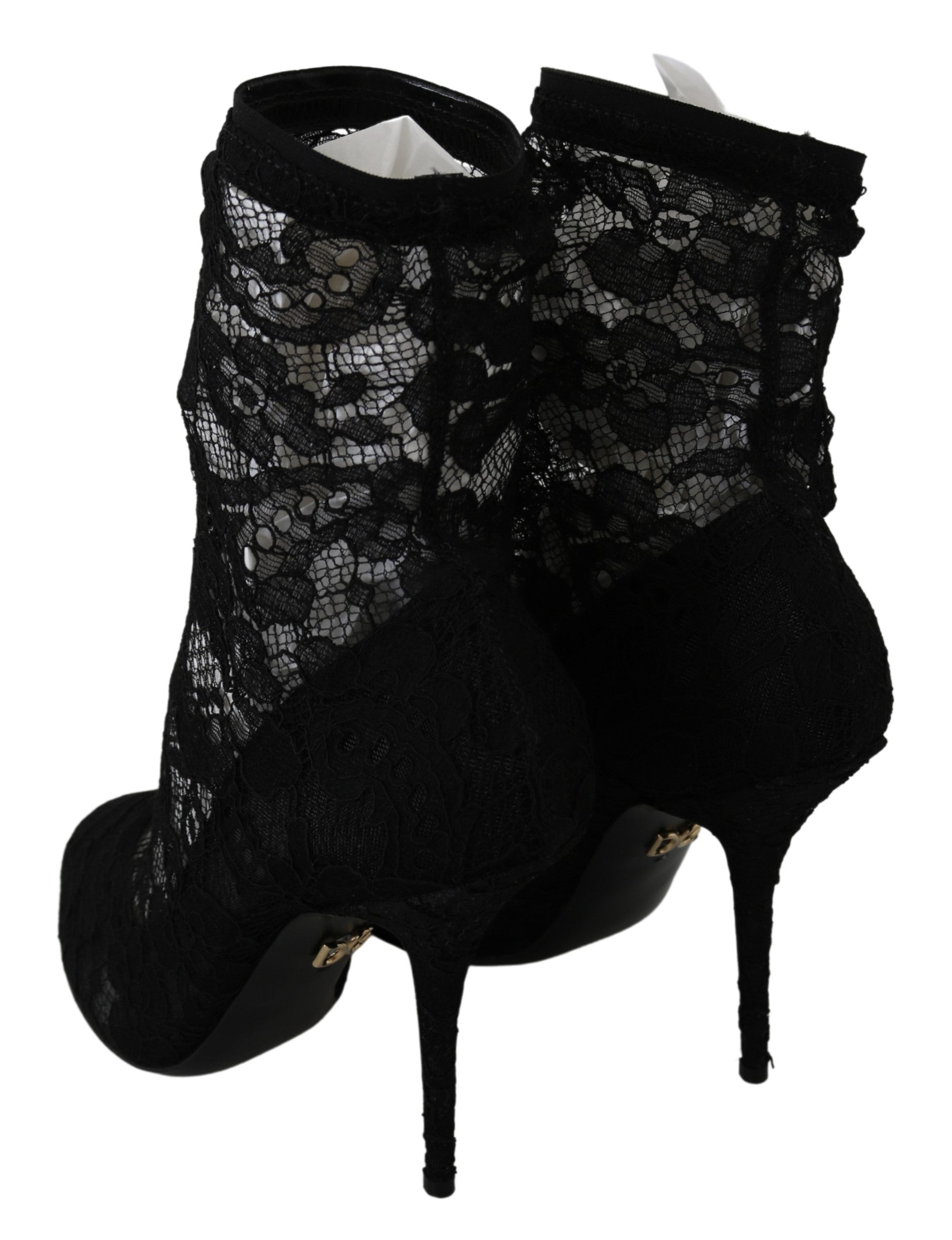 Dolce & Gabbana Black Lace Taormina High Pumps Shoes