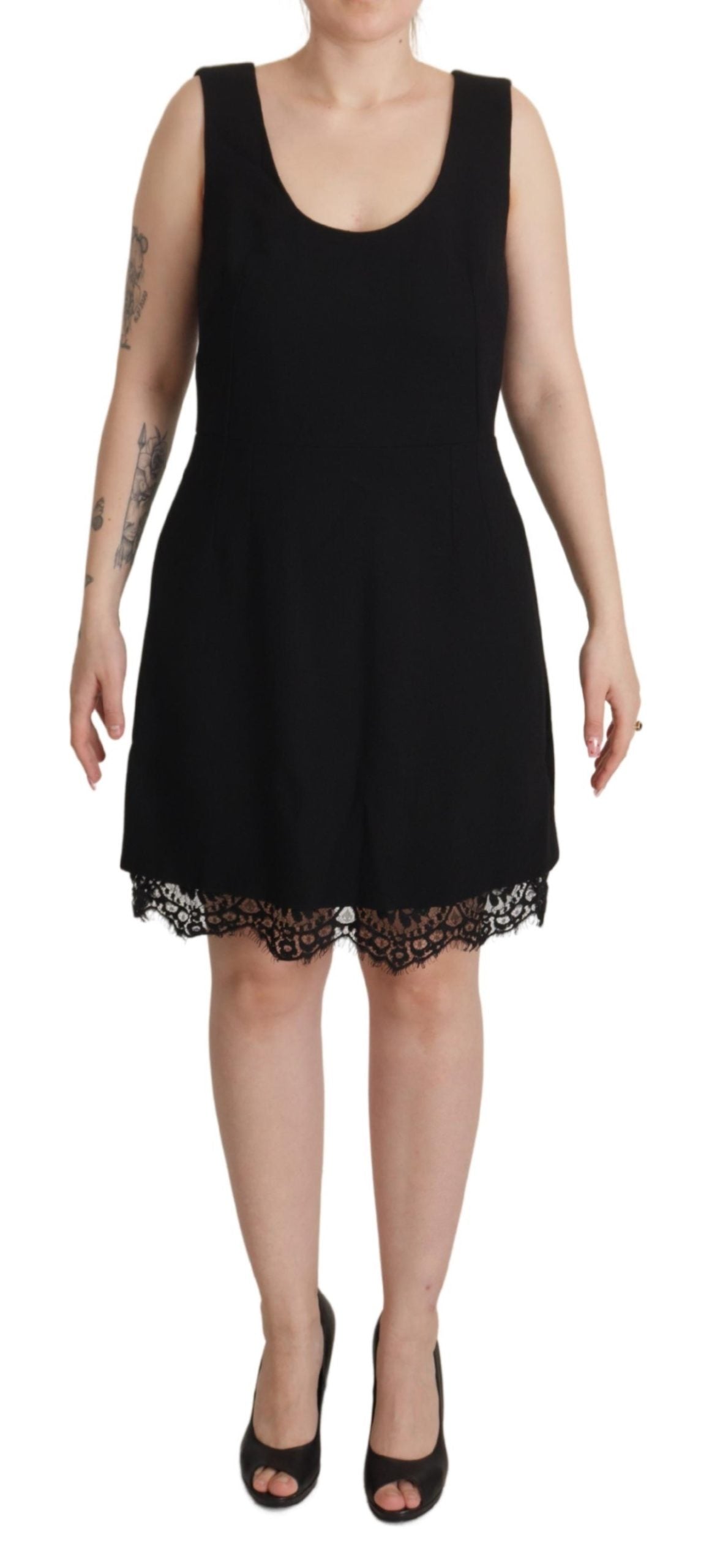 Dolce & Gabbana Black Lace Sheath A-line Mini SARTORIA Dress