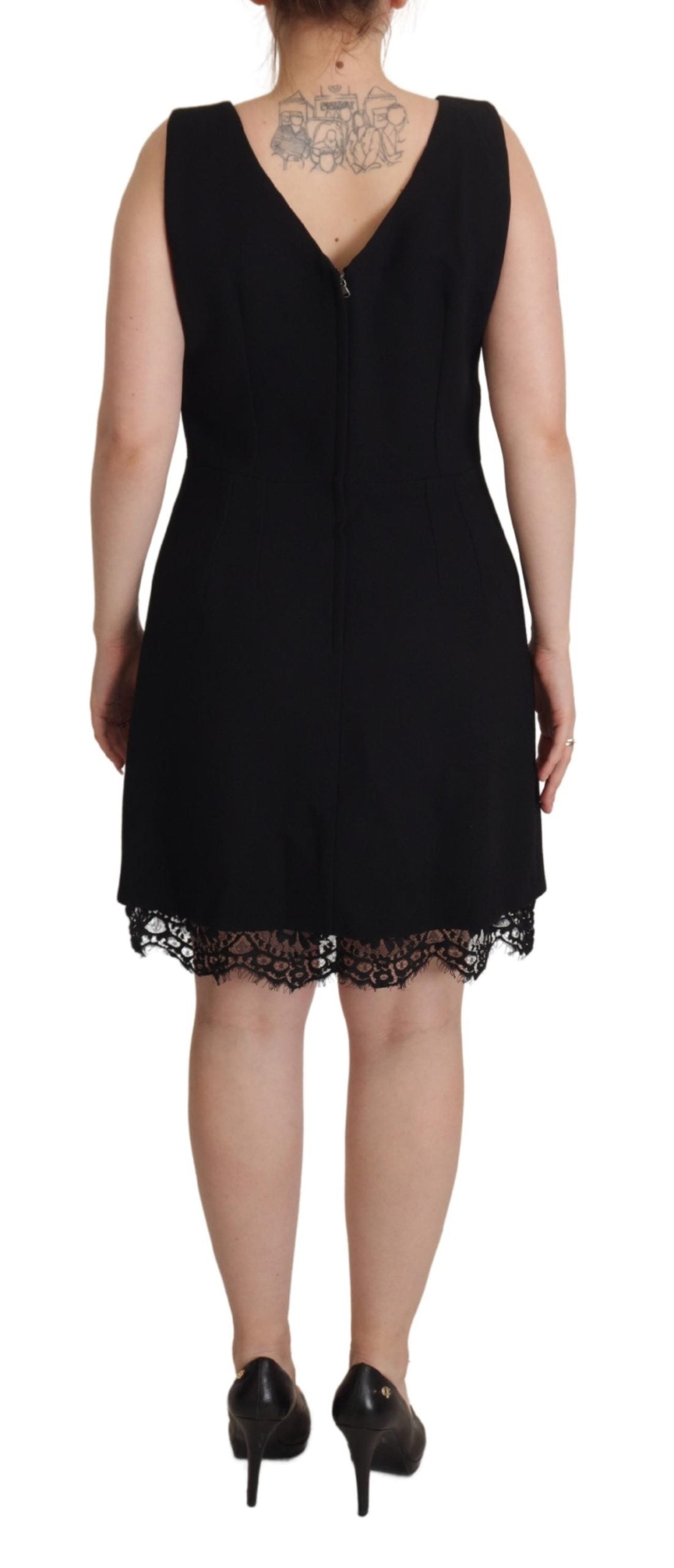 Dolce & Gabbana Black Lace Sheath A-line Mini SARTORIA Dress