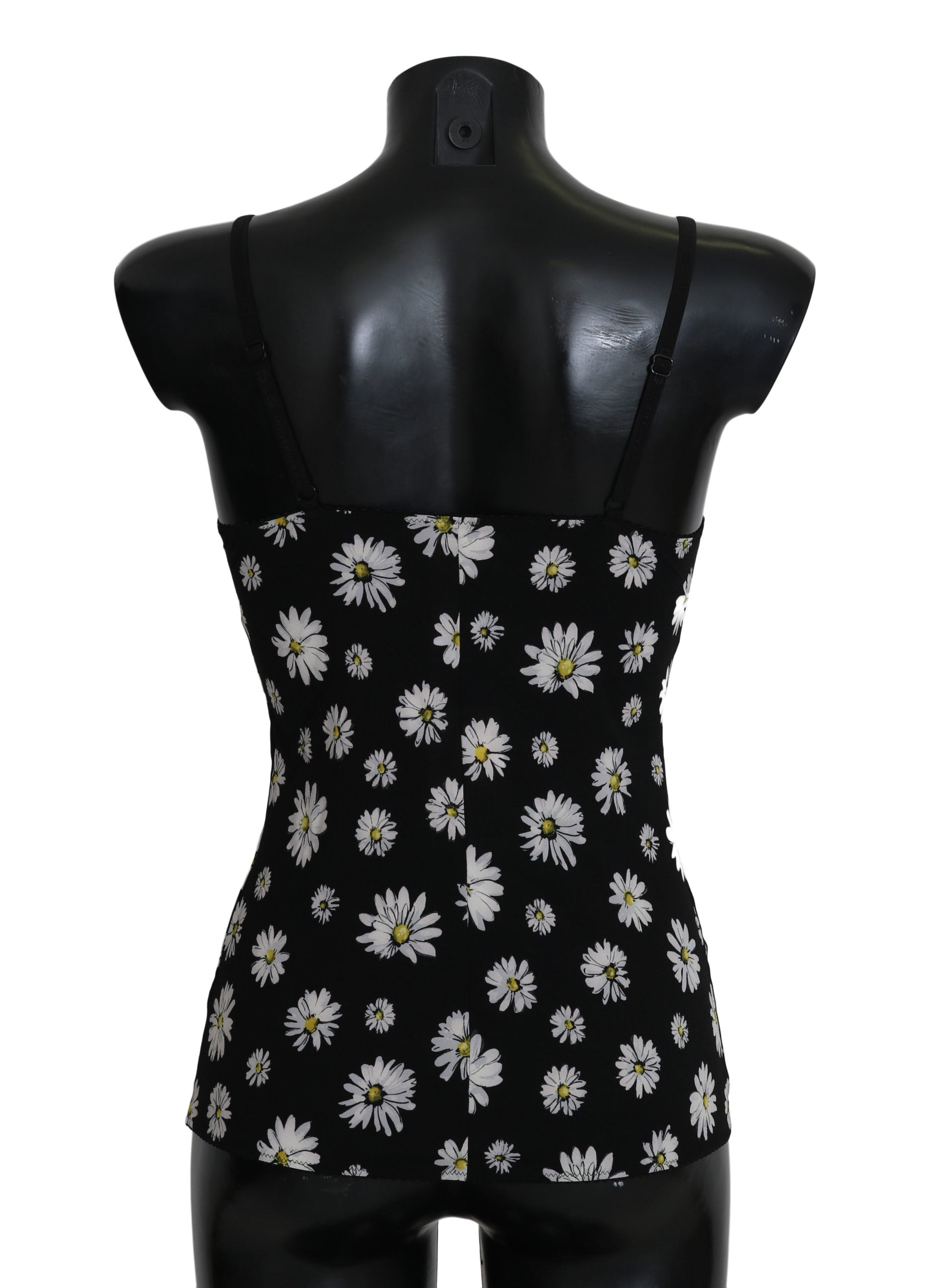 Dolce & Gabbana Black Daisy Print Dress Lingerie Chemisole