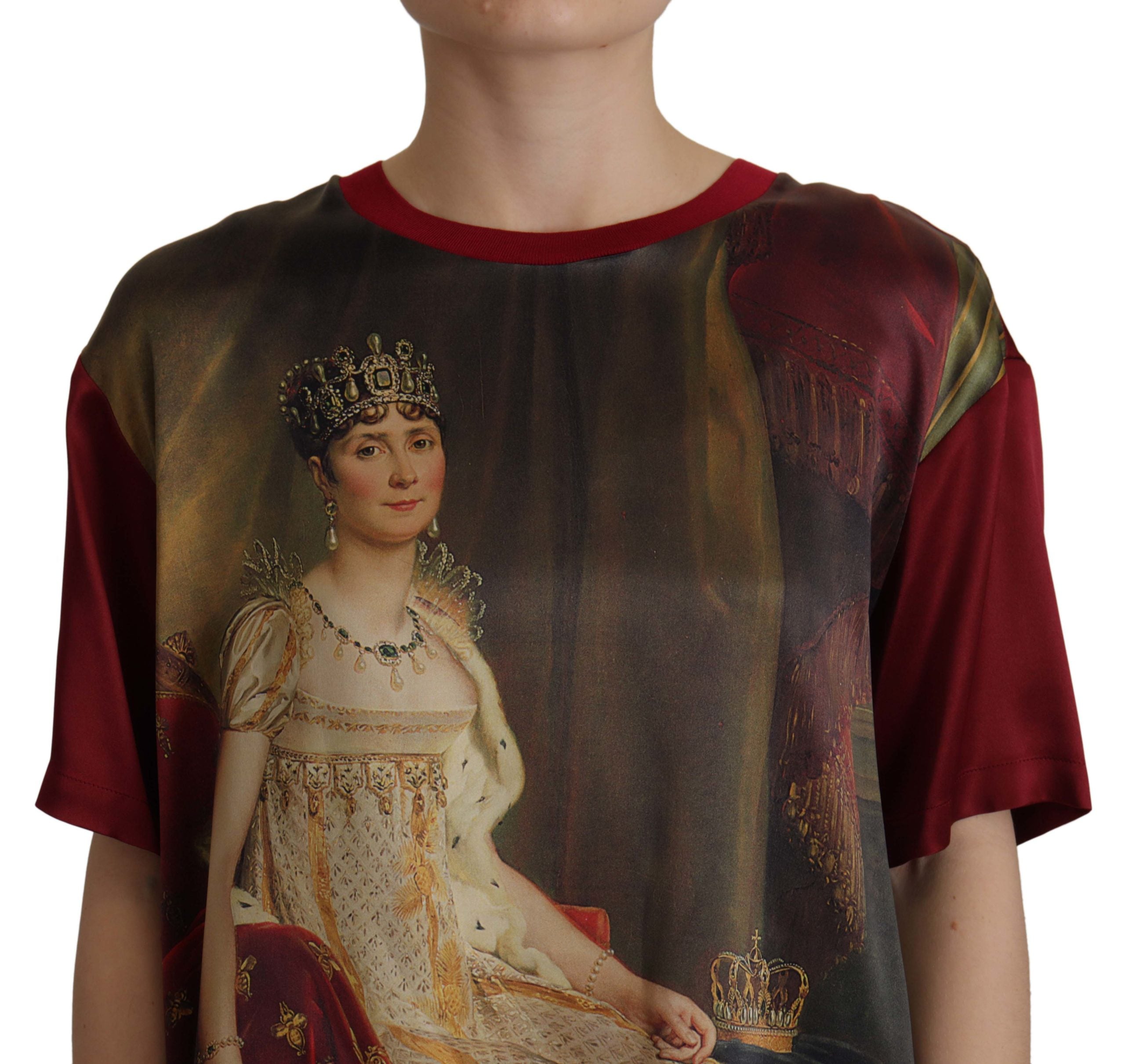 Dolce & Gabbana Multicolor Josephine Bonaparte Print Silk  T-shirt