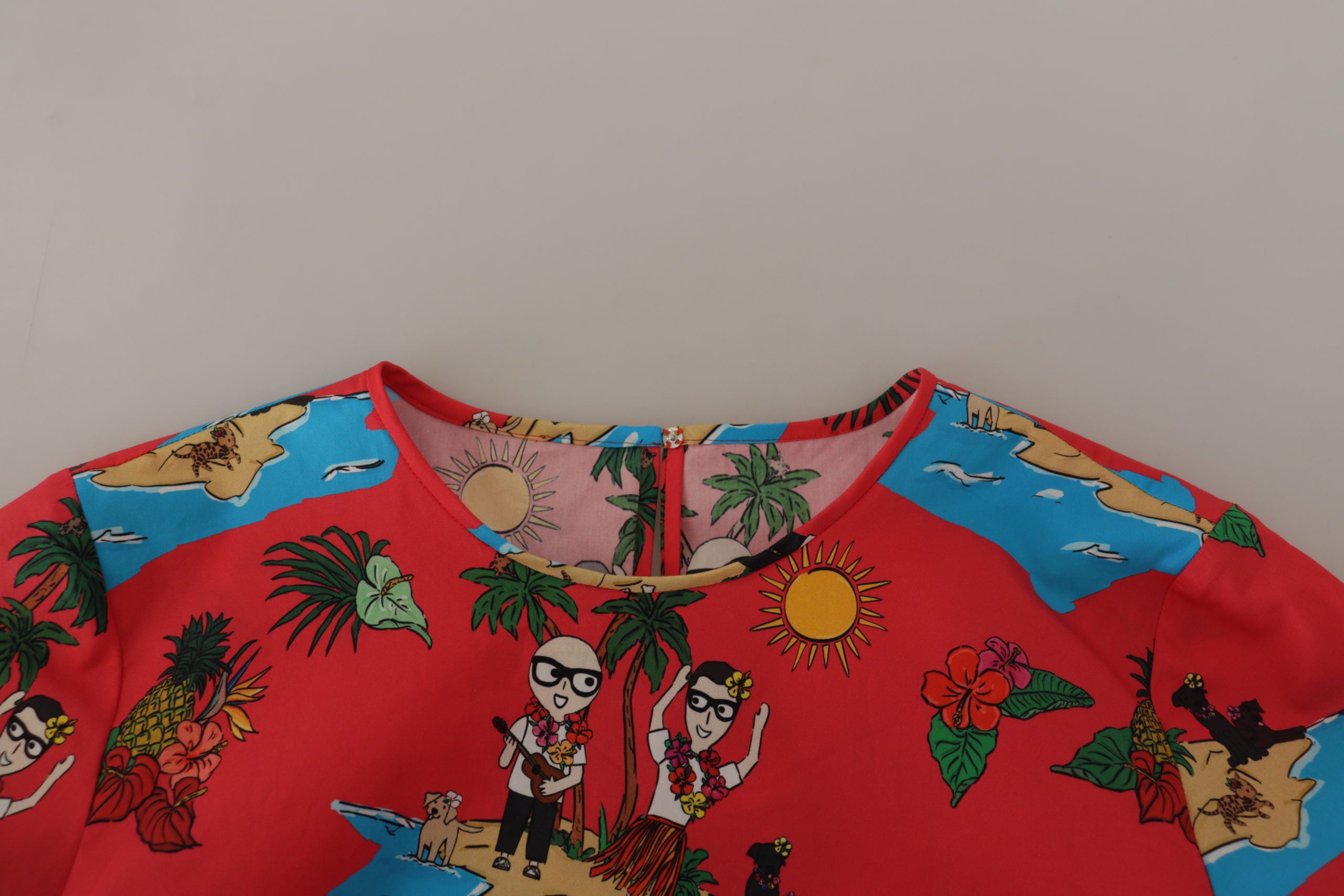 Dolce & Gabbana Red #dgfamily Print Cotton T-shirt Blouse