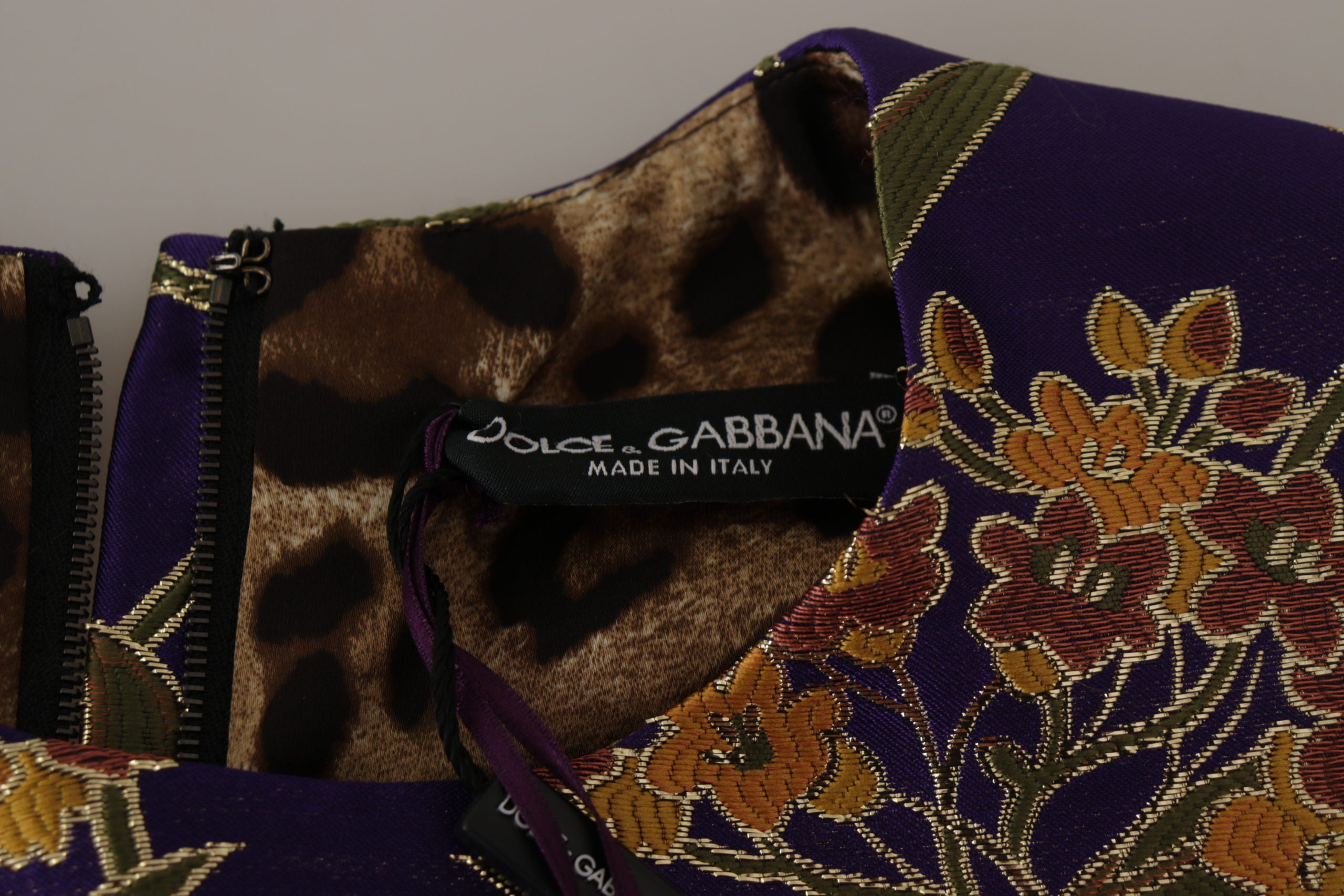 Dolce & Gabbana Multicolor Jacquard Shift Polyester Dress