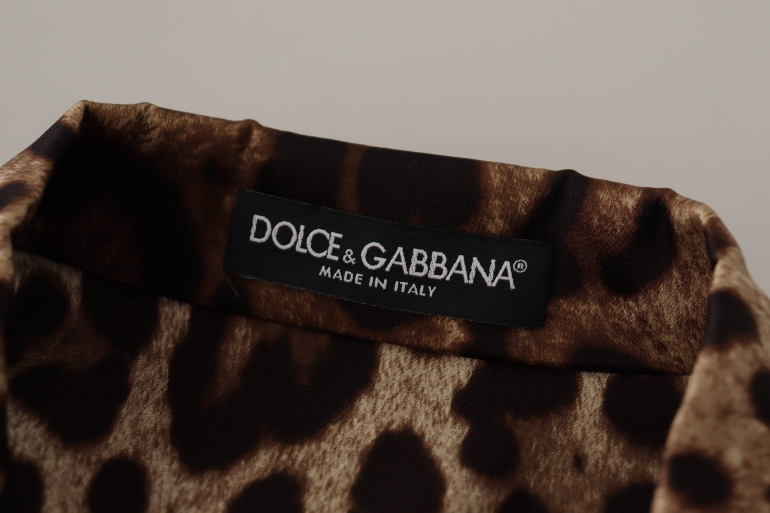 Dolce & Gabbana Brown Leopard Print Long Sleeve Blouse Top