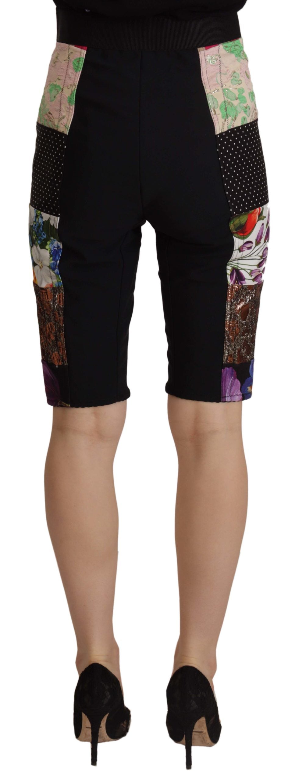 Dolce & Gabbana Multicolor Patchwork High Waist Cropped Pants