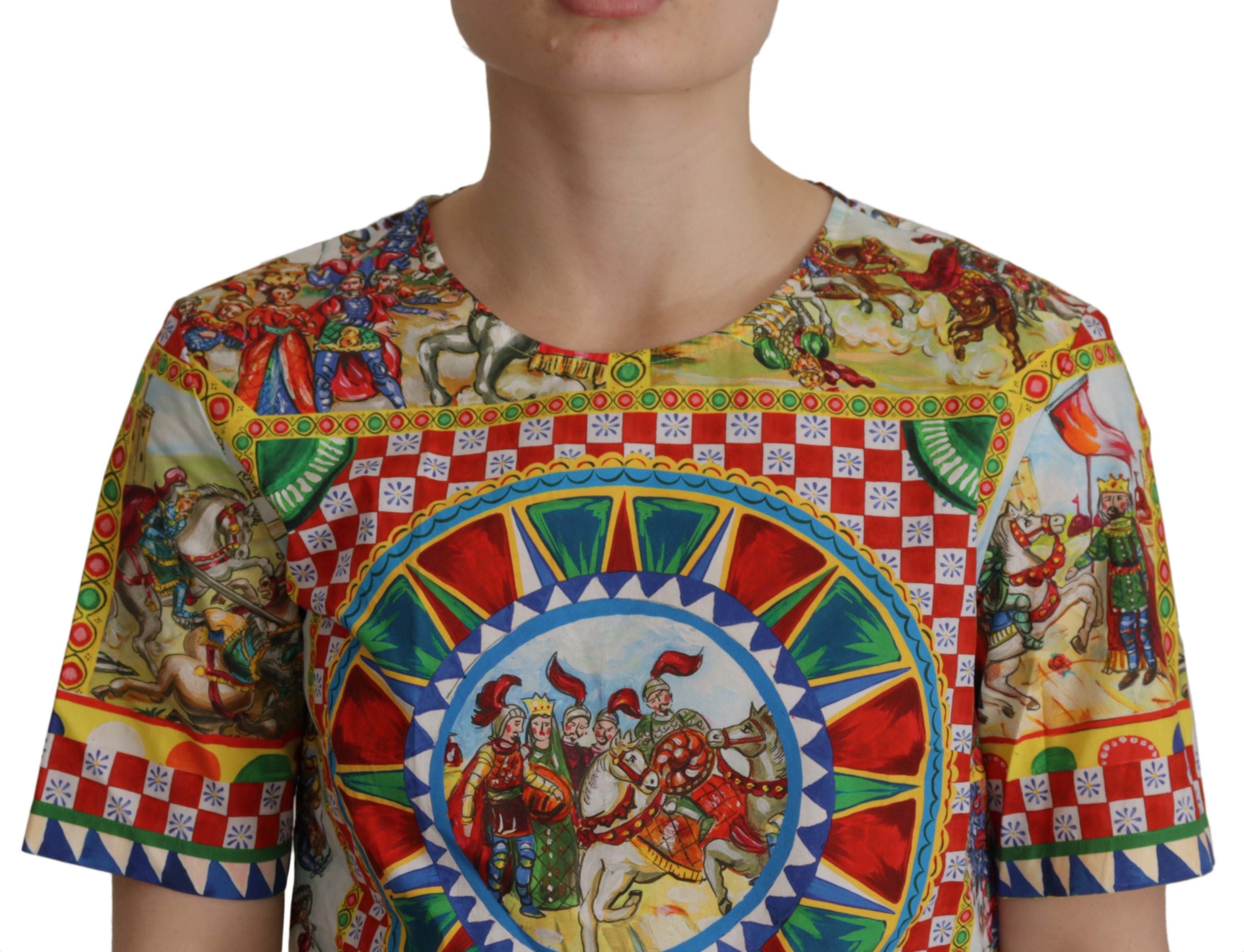 Dolce & Gabbana Multicolor Sicily Carretto Printed Blouse Sartoria Top