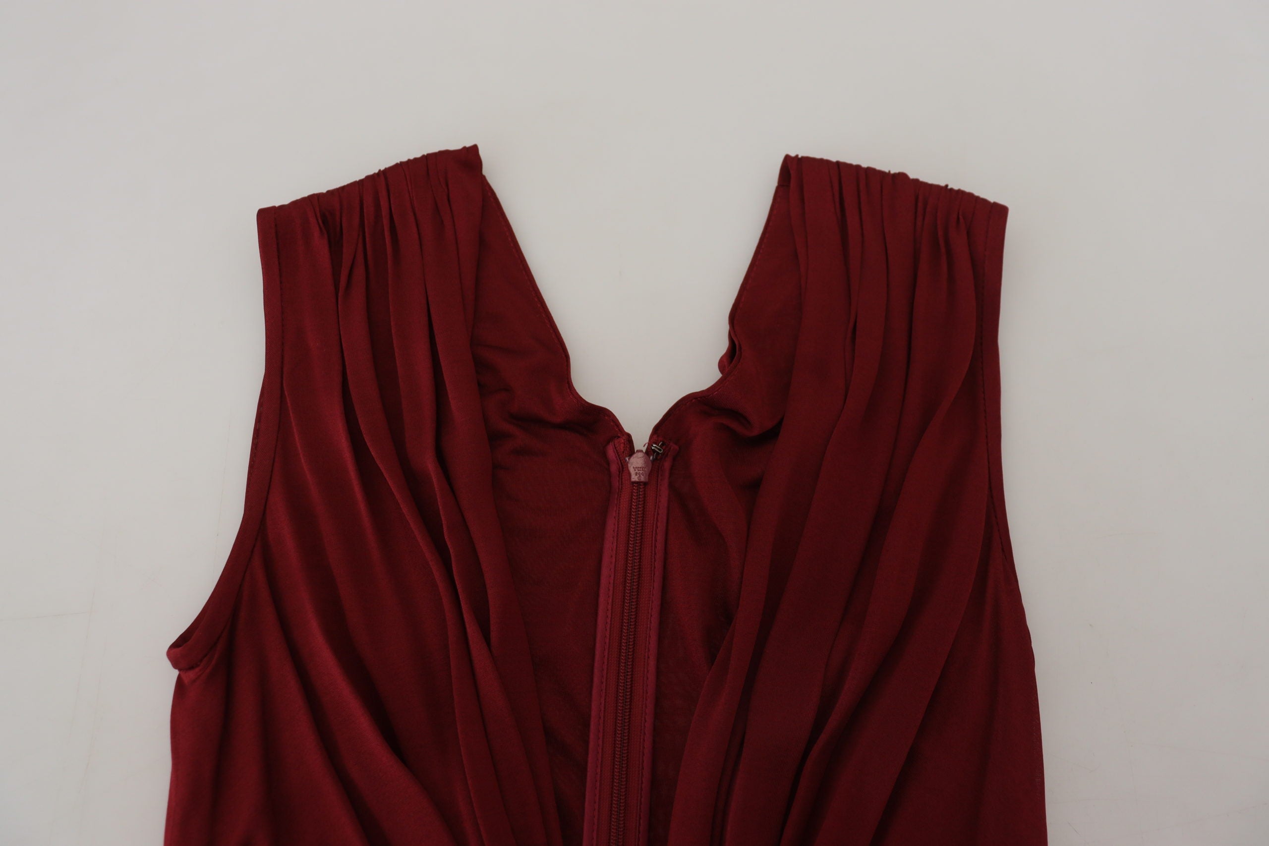 Dolce & Gabbana Bordeaux Silk Stretch Top Vest Blouse