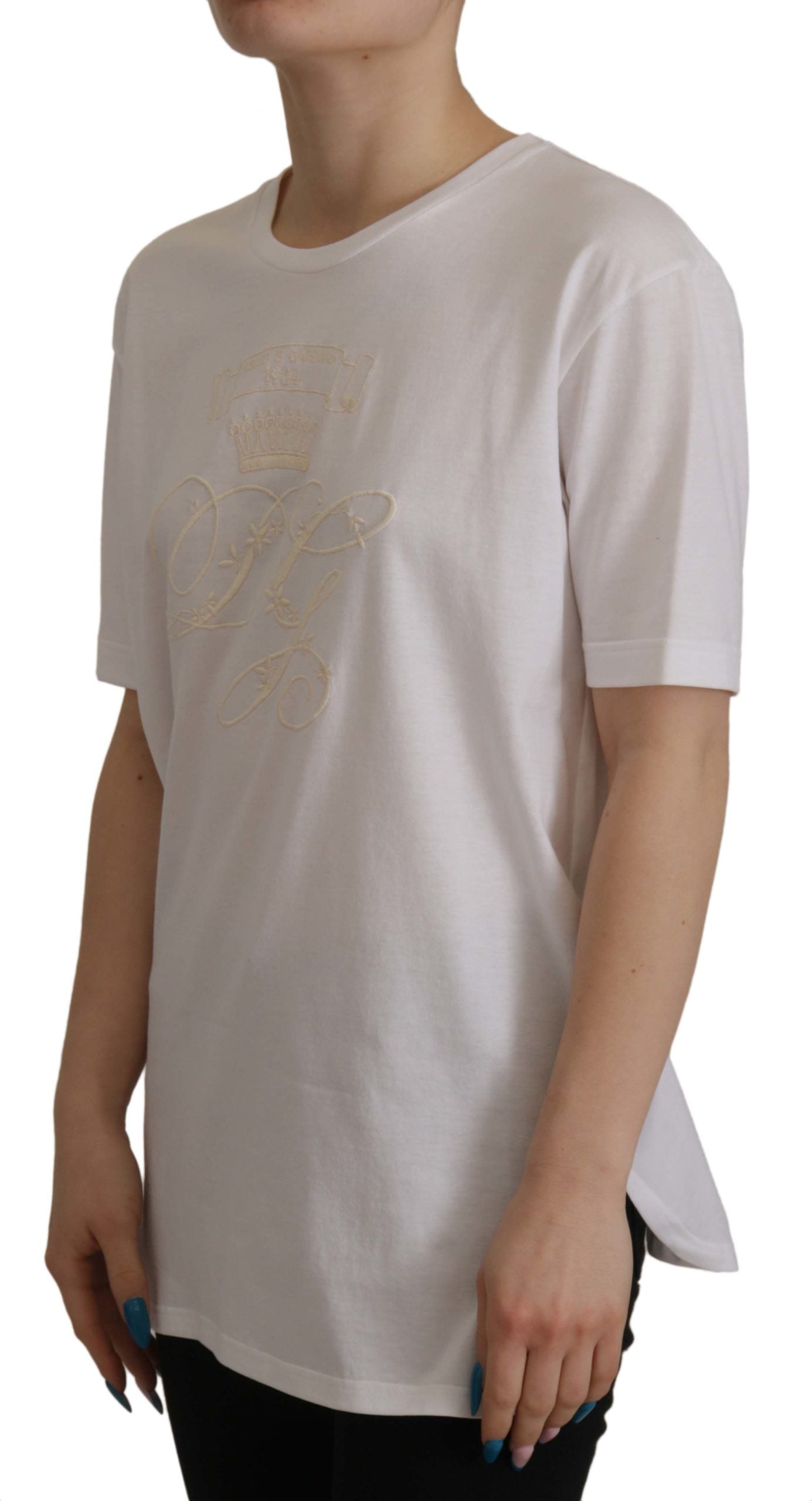 Dolce & Gabbana White Embroidered Pullover T-shirt