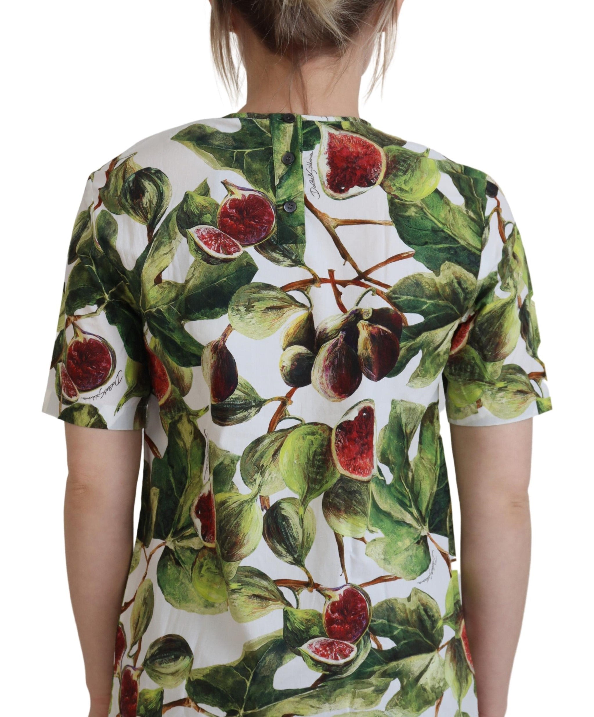 Dolce & Gabbana Crew-neck Cotton Top Blouse Fruit T-shirt