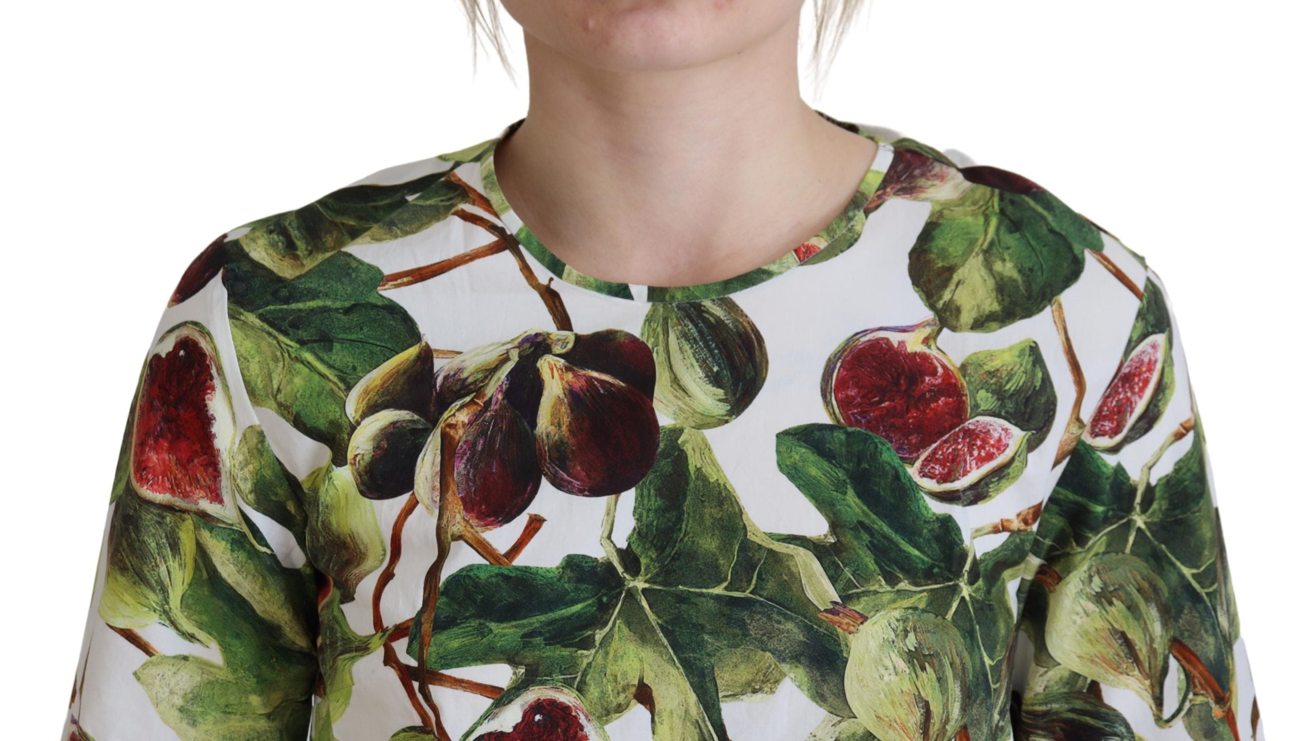 Dolce & Gabbana Crew-neck Cotton Top Blouse Fruit T-shirt