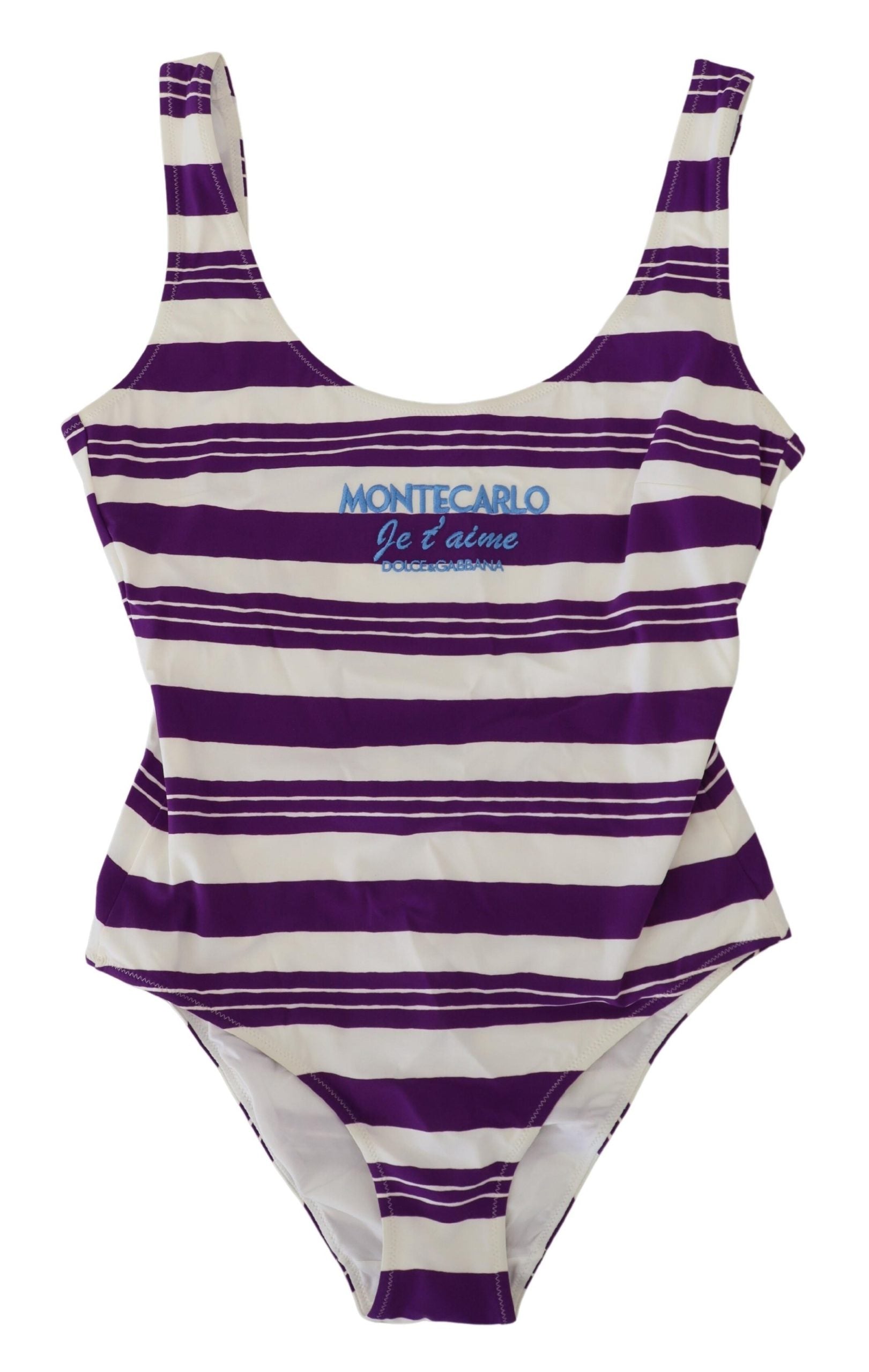 Dolce & Gabbana Purple striped One Piece Beachwear Bikini