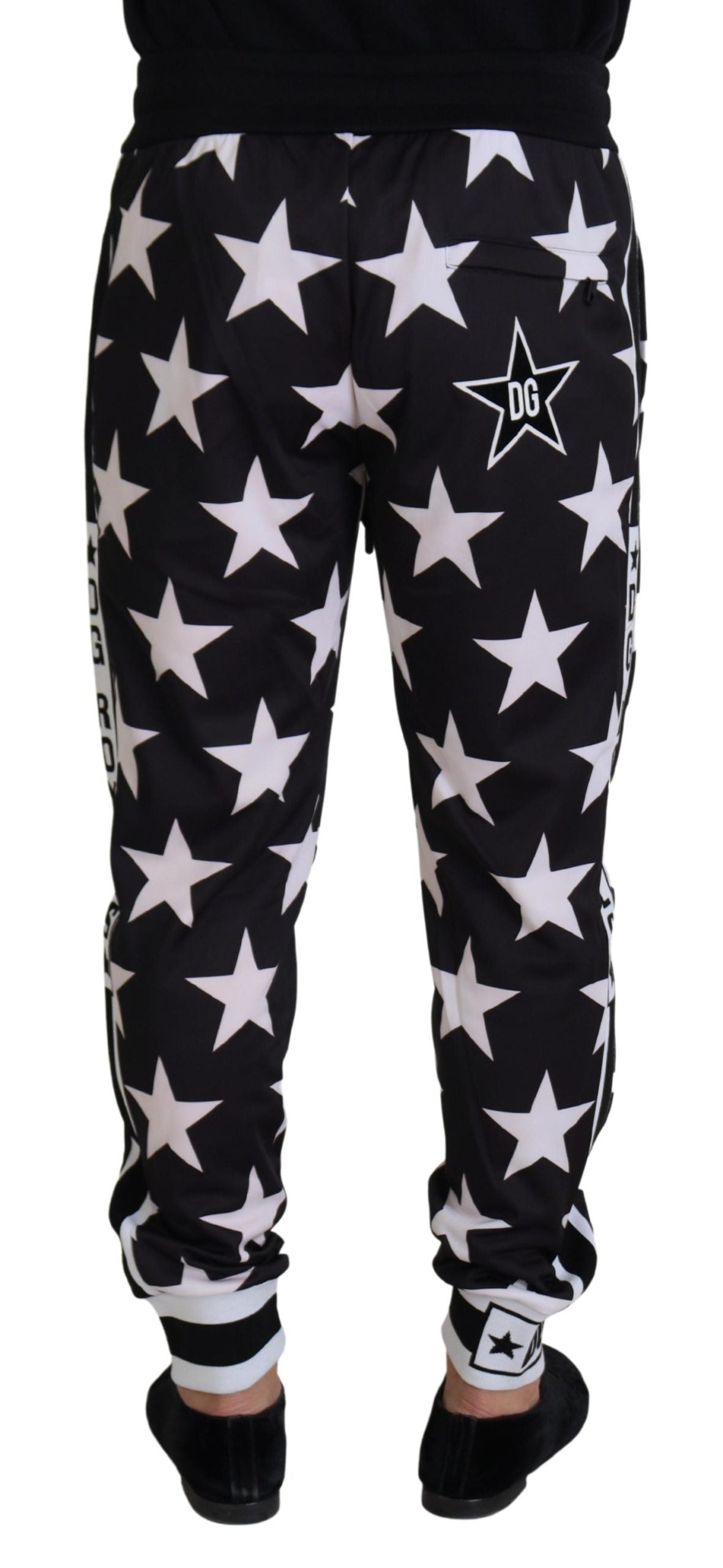 Dolce & Gabbana Black White Star Print DG Royals Pants