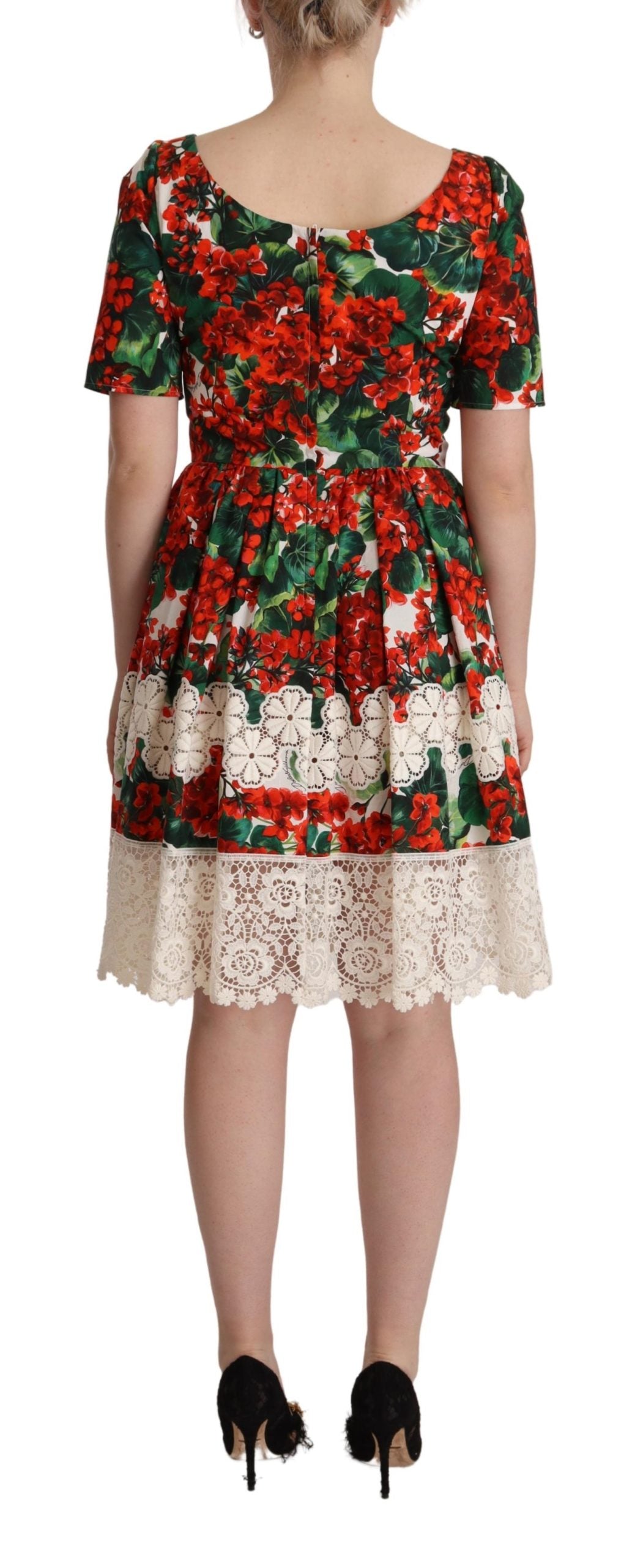 Dolce & Gabbana Multicolor Red Floral Shift A-Line Dress