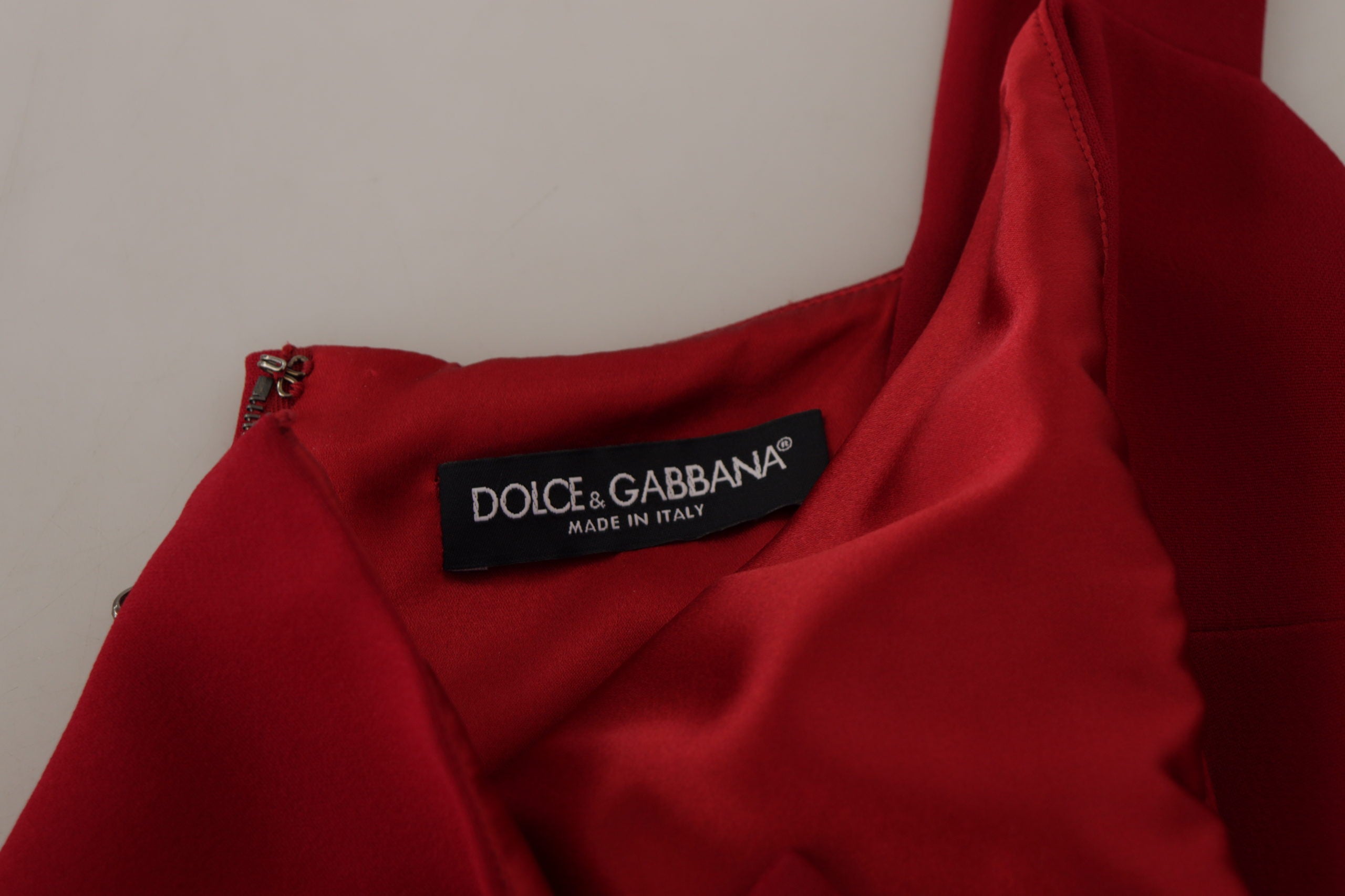 Dolce & Gabbana Red Sleeveless Sheath Viscose Dress