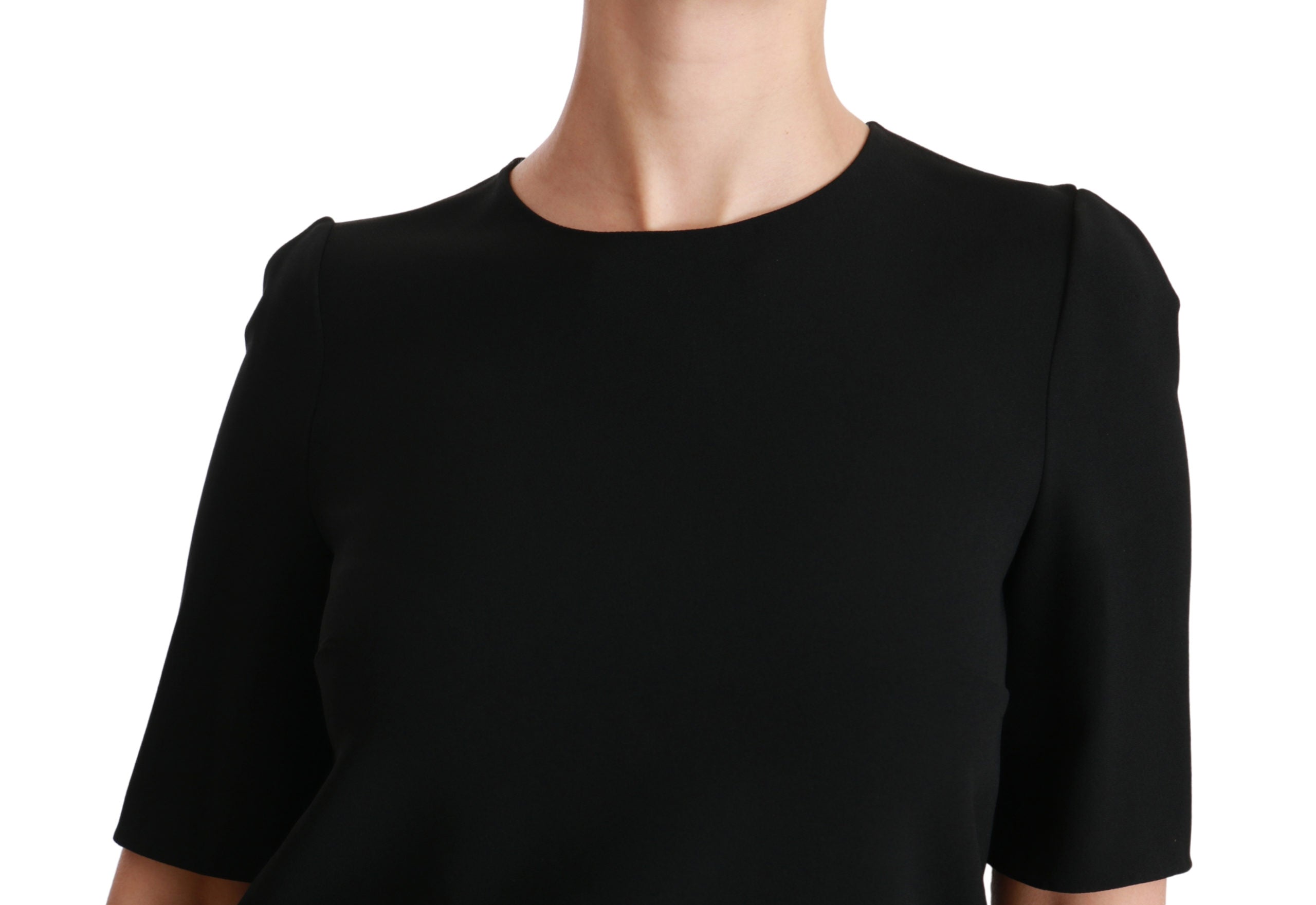 Dolce & Gabbana Black Short Sleeve Casual Top Stretch Blouse