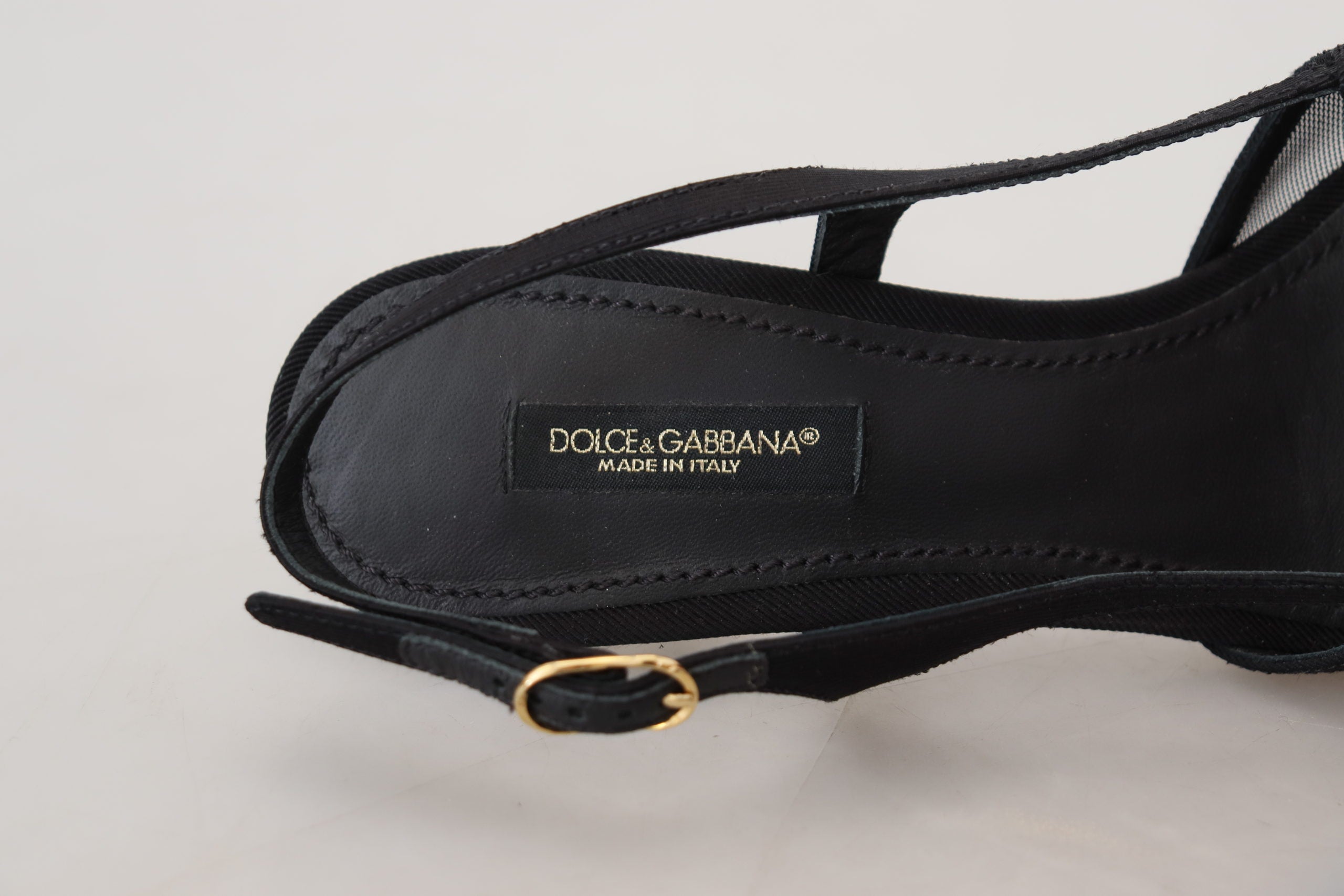 Dolce & Gabbana Black Heels Slingbacks Heels Mesh Shoes