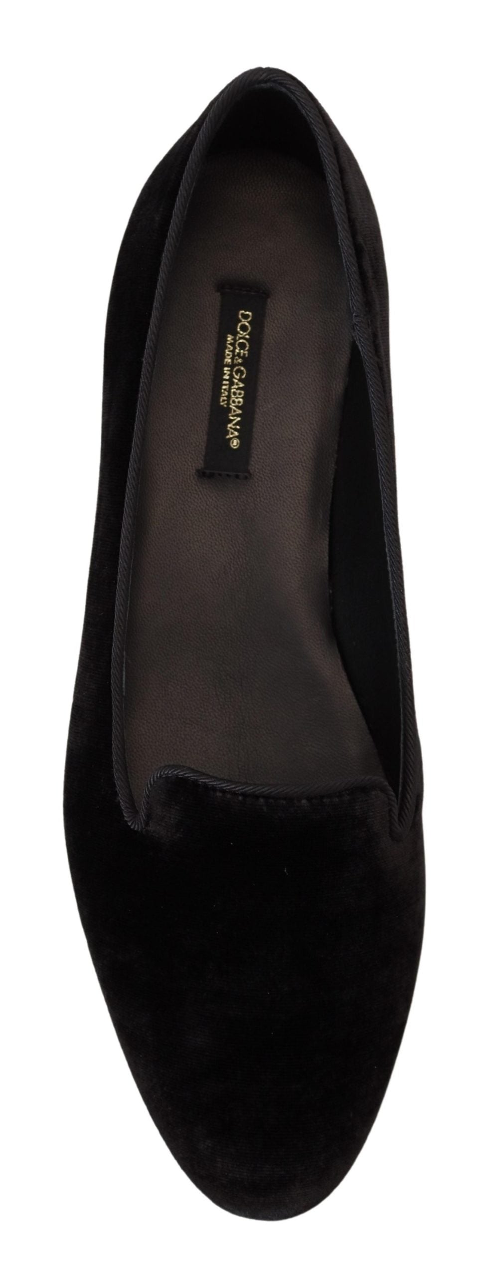 Dolce & Gabbana Black Velvet Slip Ons Loafers Flats Shoes