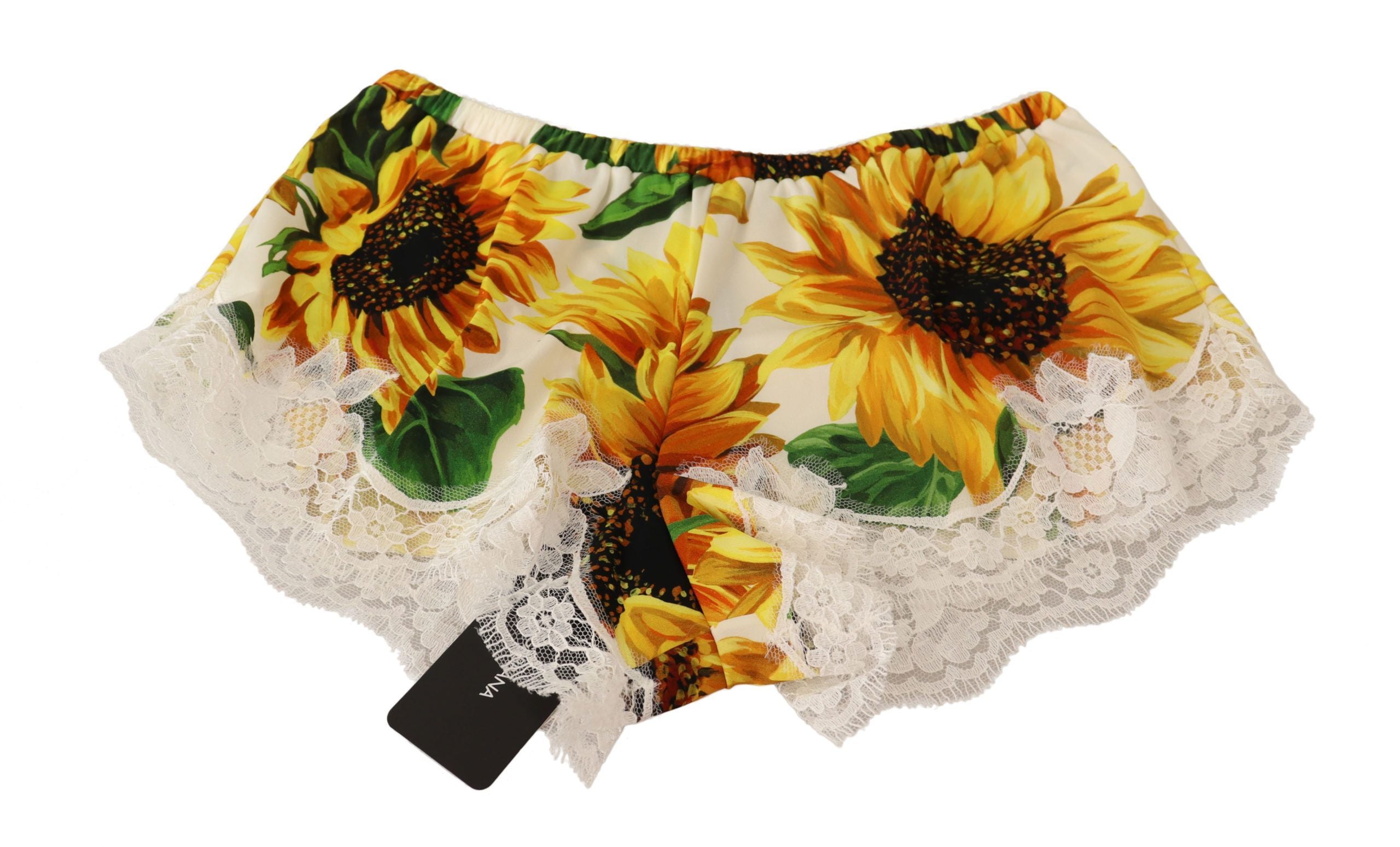 Dolce & Gabbana White Sunflower Lace Lingerie Underwear