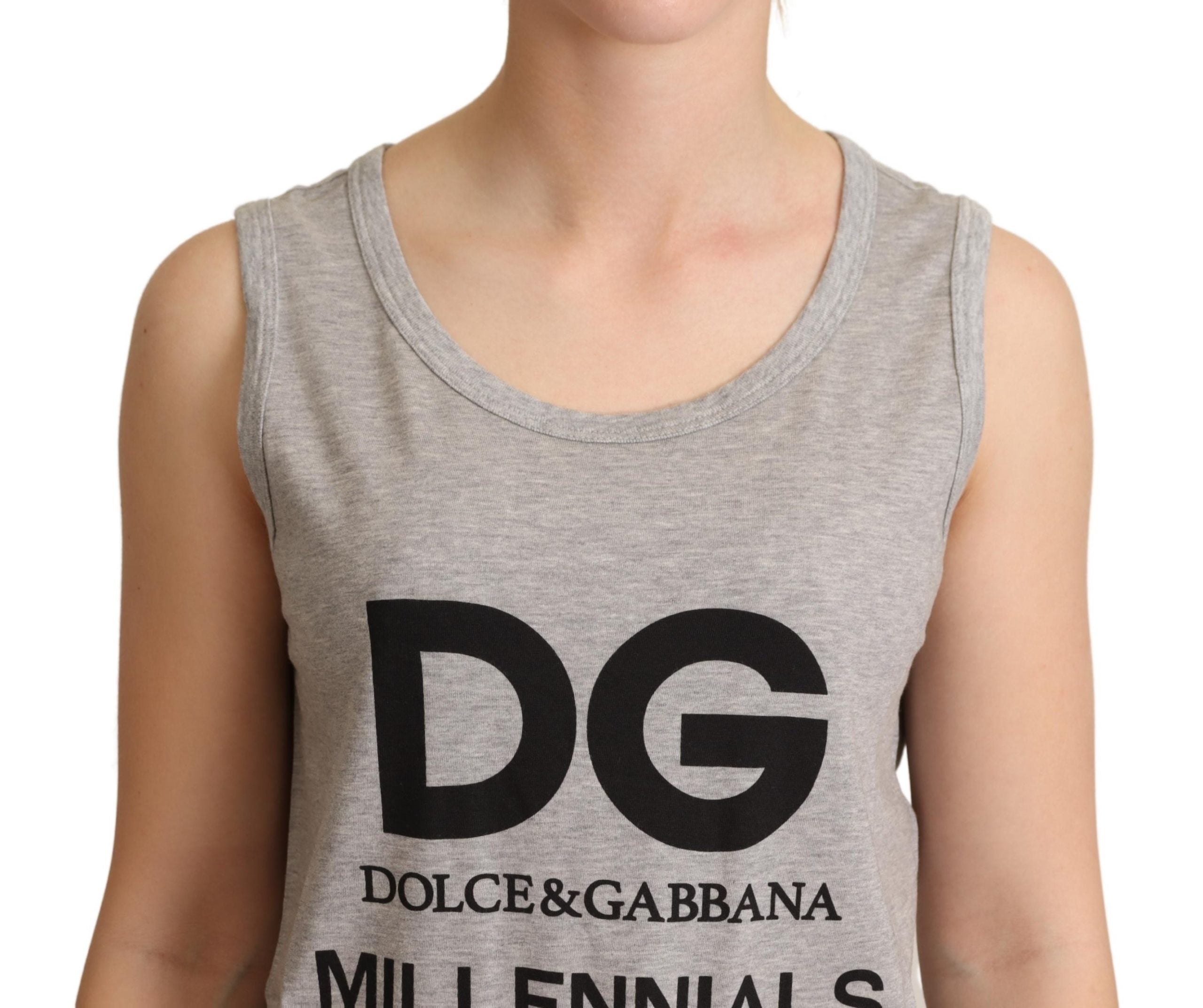 Dolce & Gabbana Gray Cotton MILLENNIALS Tank Top T-shirt