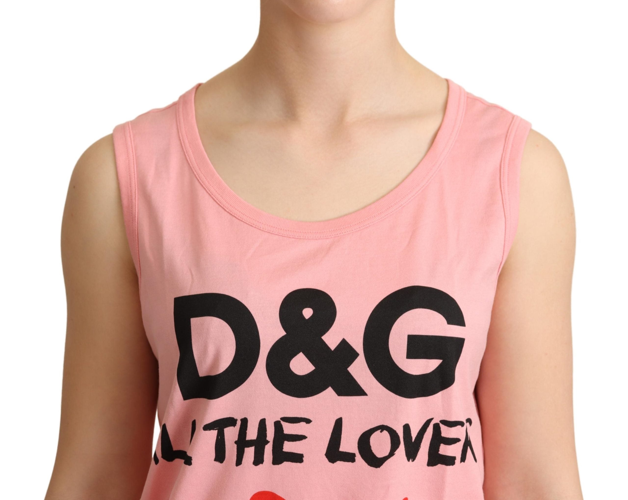 Dolce & Gabbana Pink All The Lovers Tank Top T-shirt