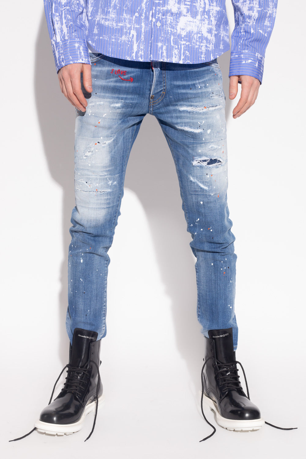 Dsquared² Blue Cotton Jeans & Pant